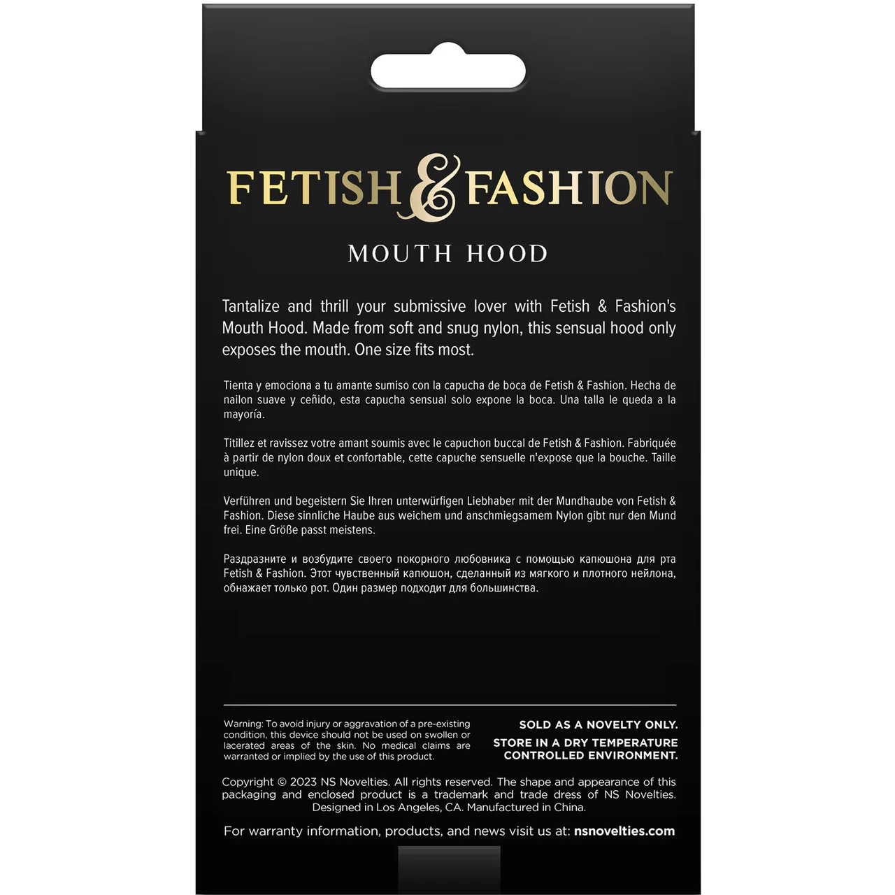Fetish & Fashion Mouth Hood By NS Novelties - White - Image 2