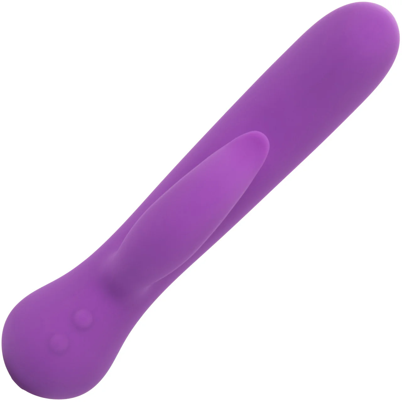 First Time® Rechargeable Pleaser Waterproof Silicone Dual Stimulation Vibrator By CalExotics - Purple - Image 5