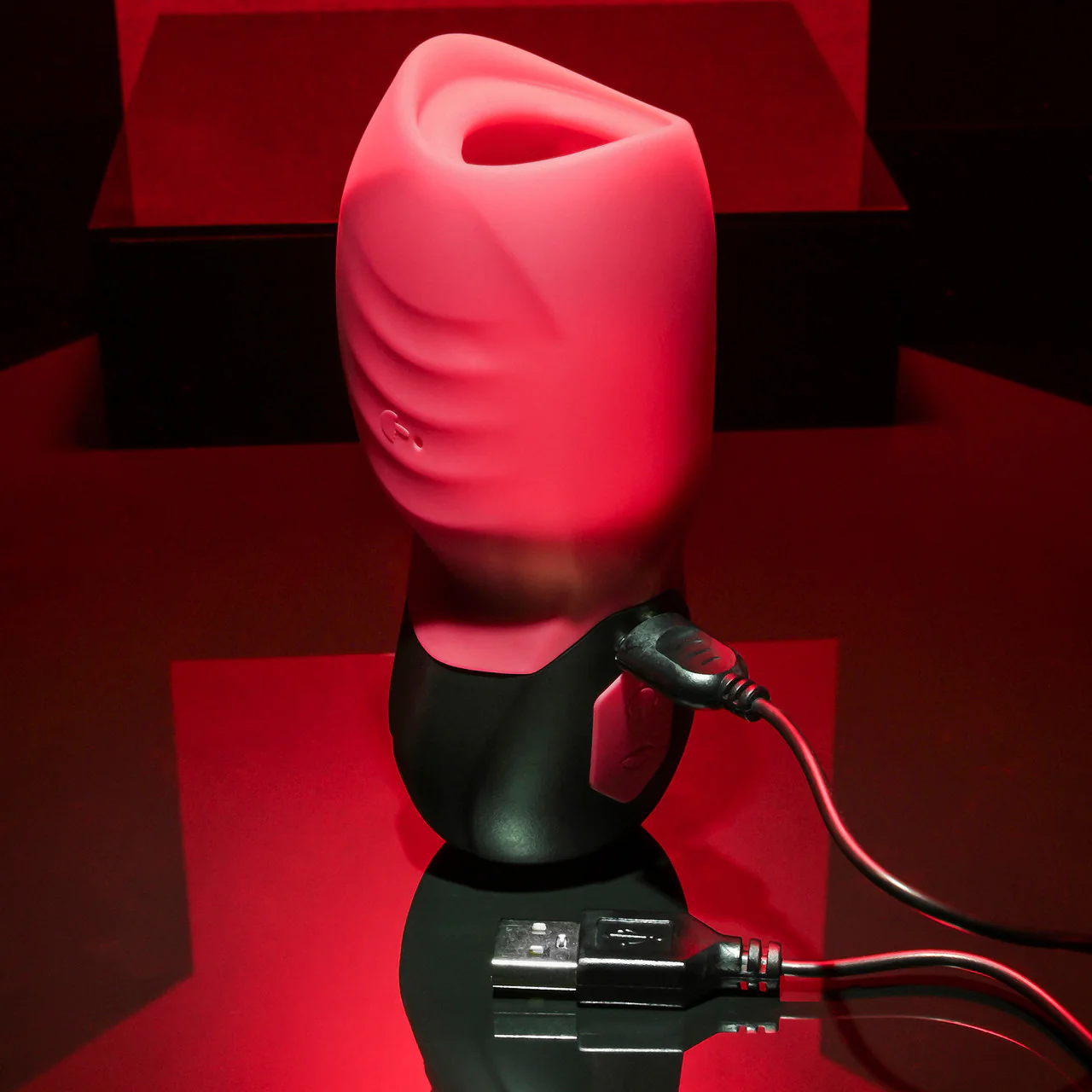 Gender X Body Kisses Rechargeable Silicone Vibrating Suction Massager - Red - Image 9