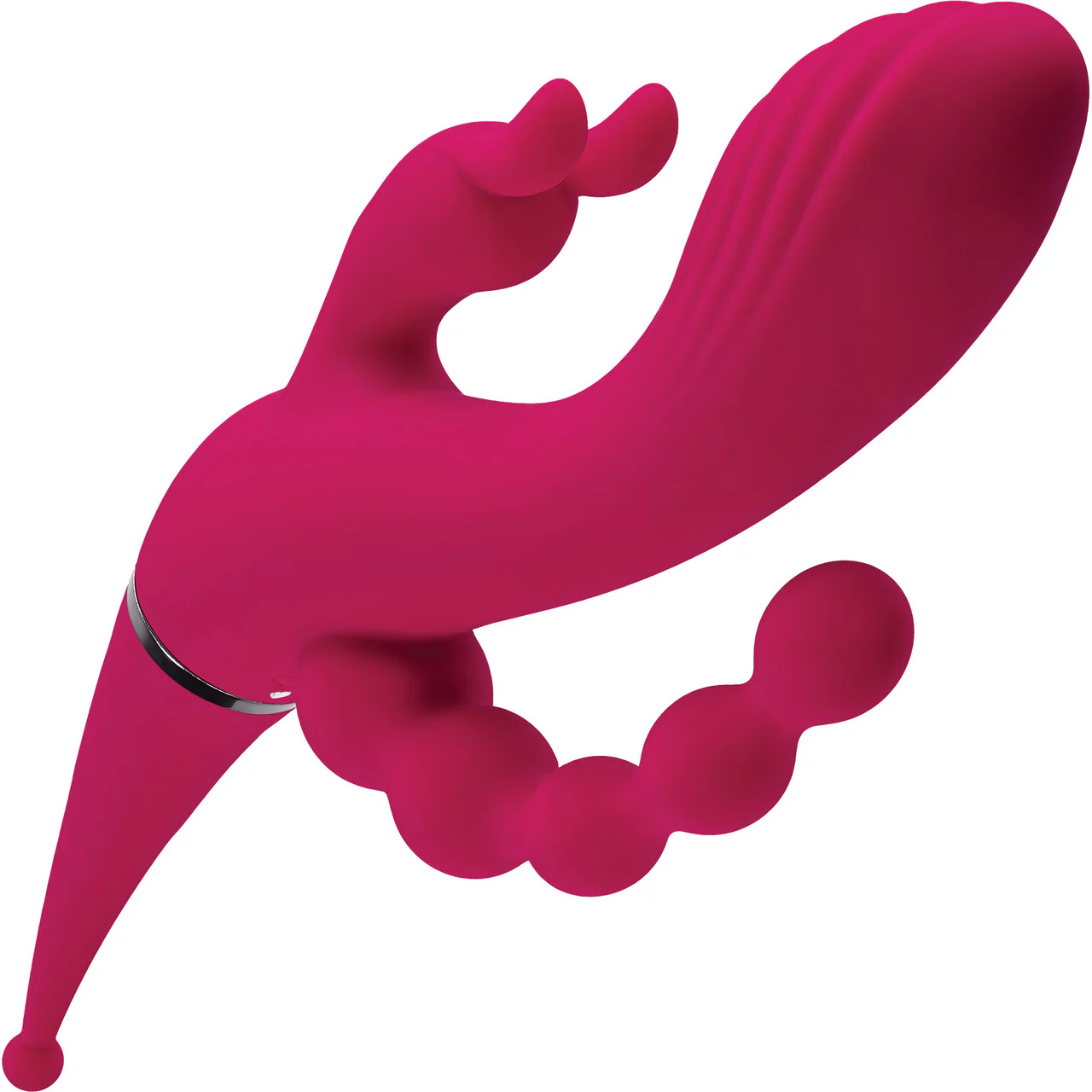 Gender X Four By Four Rechargeable Waterproof Silicone Quadruple Stimulating Vibrator - Red - Image 5