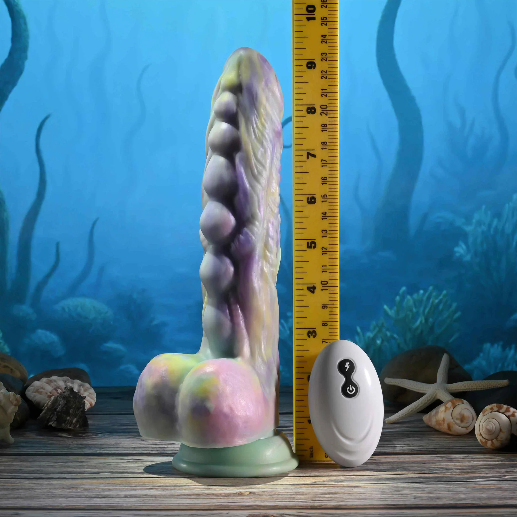 Gender X Monster's Ball 9.25" Silicone Thrusting Vibrating Dildo With Remote - Image 17
