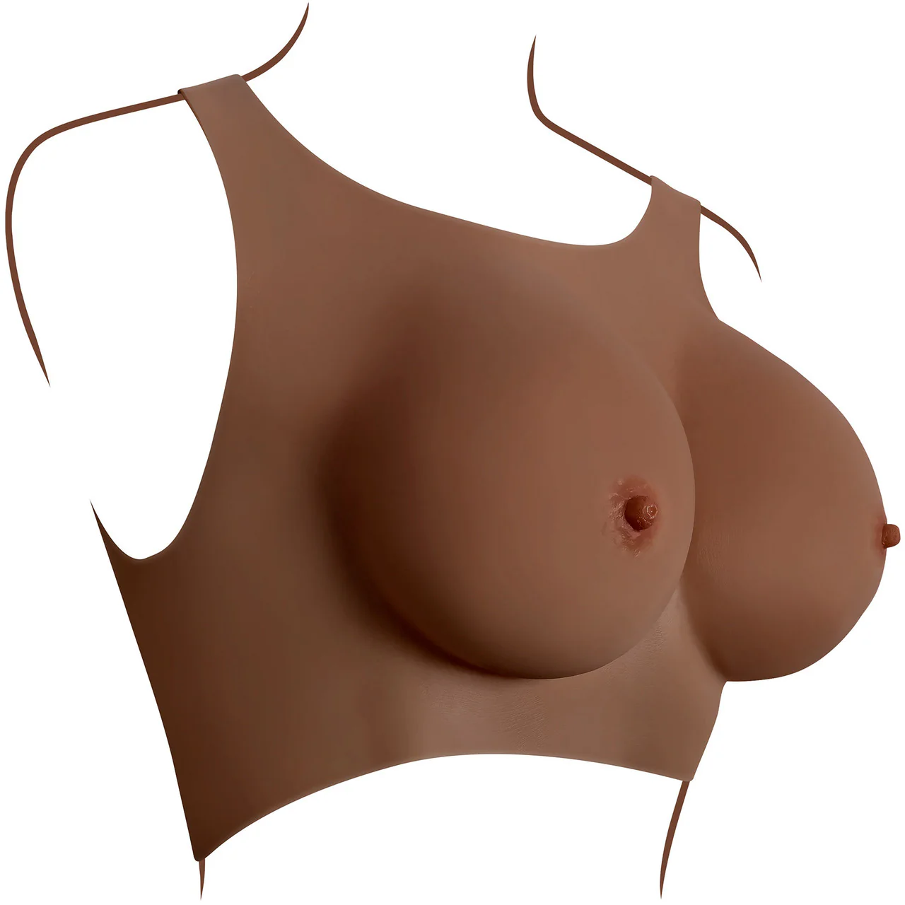 Gender X Undergarments Plate C-Cup Wearable Silicone Breasts - Chocolate - Image 4
