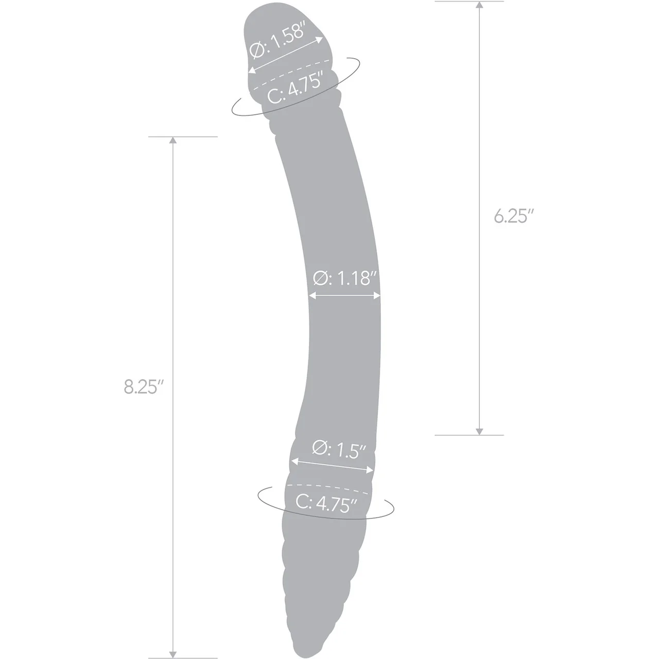 Gläs 11" Double Sided Glass G-Spot Dildo - Blue - Image 5