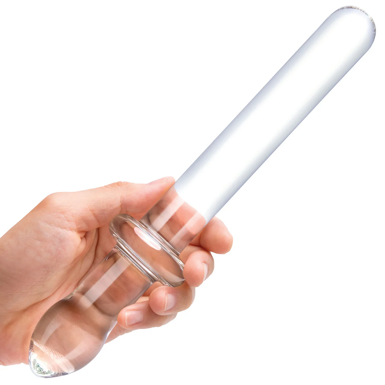 Gläs 9.25" Classic Smooth Dual-Ended Glass Dildo - Clear - Image 2