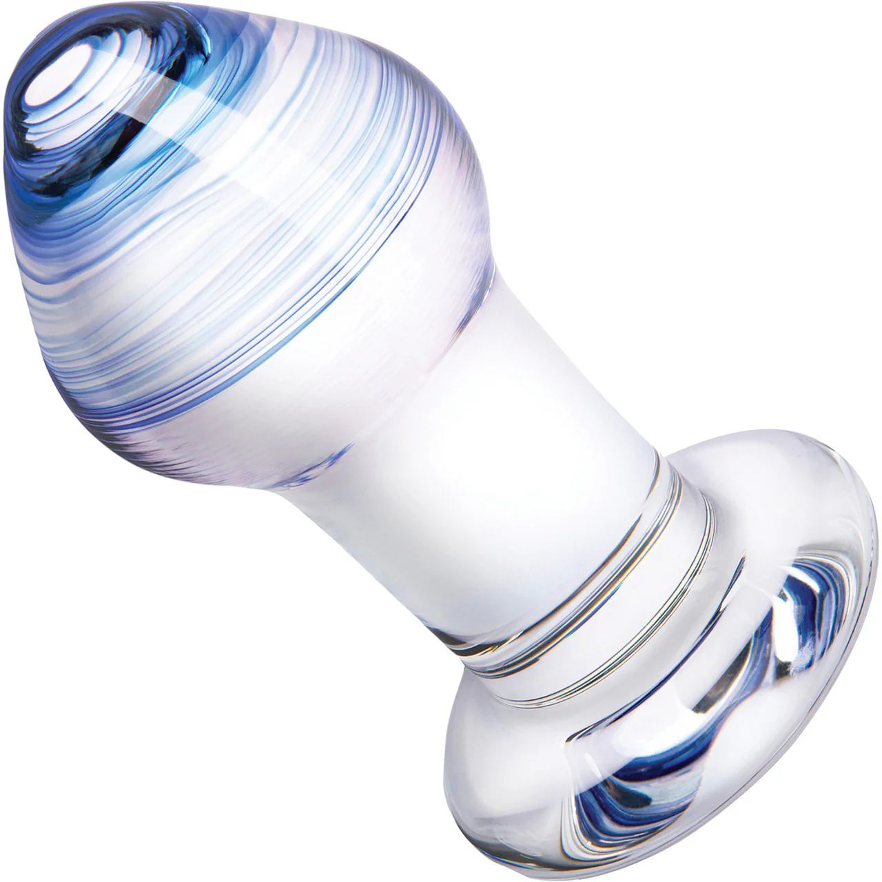 Gläs Amethyst Rain Glass Butt Plug 3 Piece Anal Training Set - Clear & Blue - Image 2