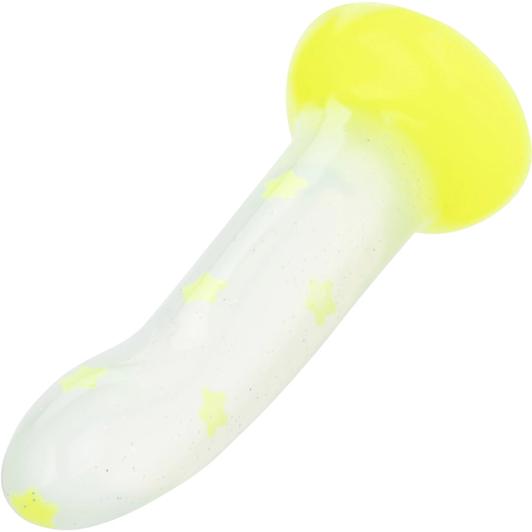 Glow Stick Star 6" Glow In The Dark Silicone Suction Cup Dildo By CalExotics - Image 3