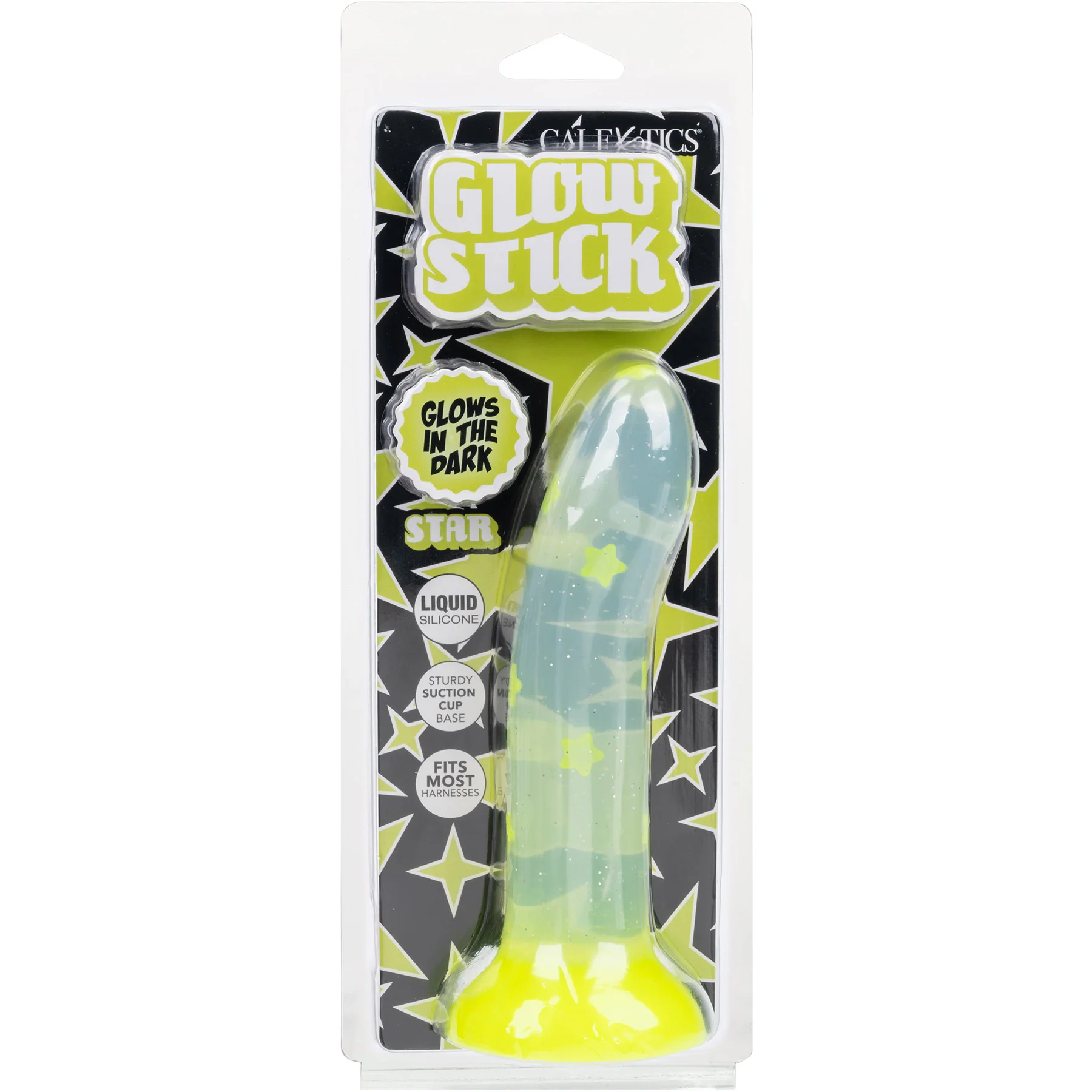 Glow Stick Star 6" Glow In The Dark Silicone Suction Cup Dildo By CalExotics - Image 6