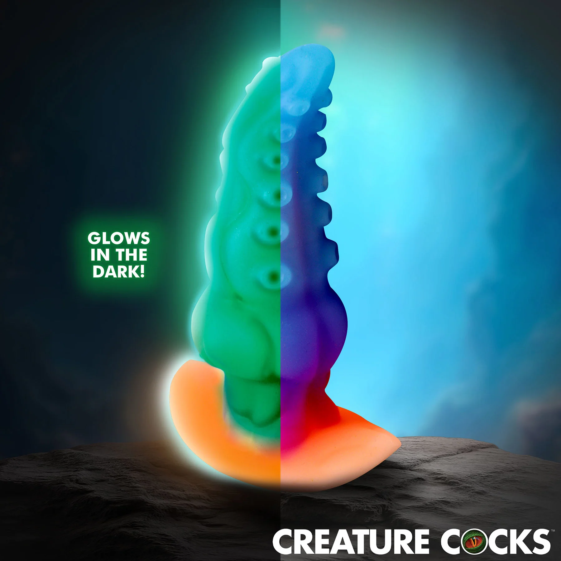 Glowtopus Glow-In-The-Dark Silicone Anal Plug By Creature Cocks - Image 5