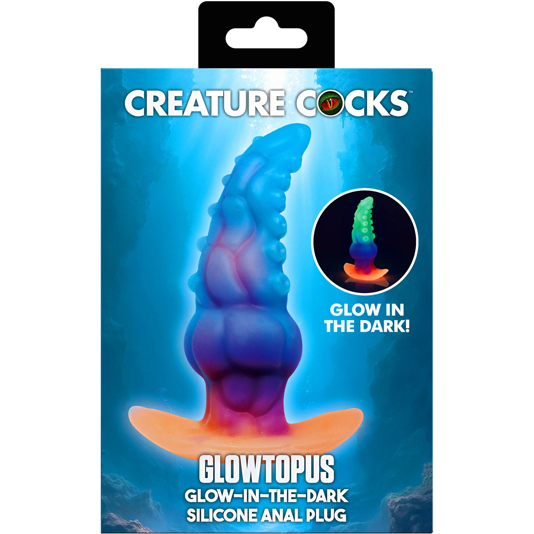 Glowtopus Glow-In-The-Dark Silicone Anal Plug By Creature Cocks - Image 7