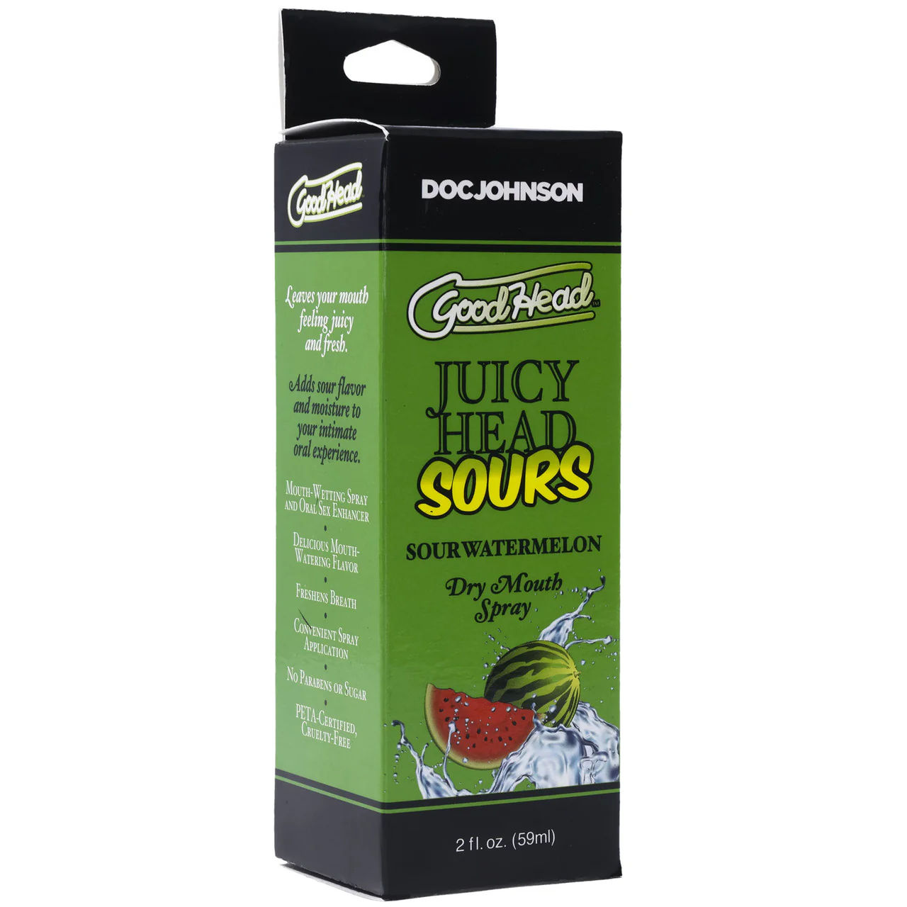 GoodHead Juicy Head Sours Dry Mouth Spray 2 oz By Doc Johnson - Sour Watermelon - Image 2