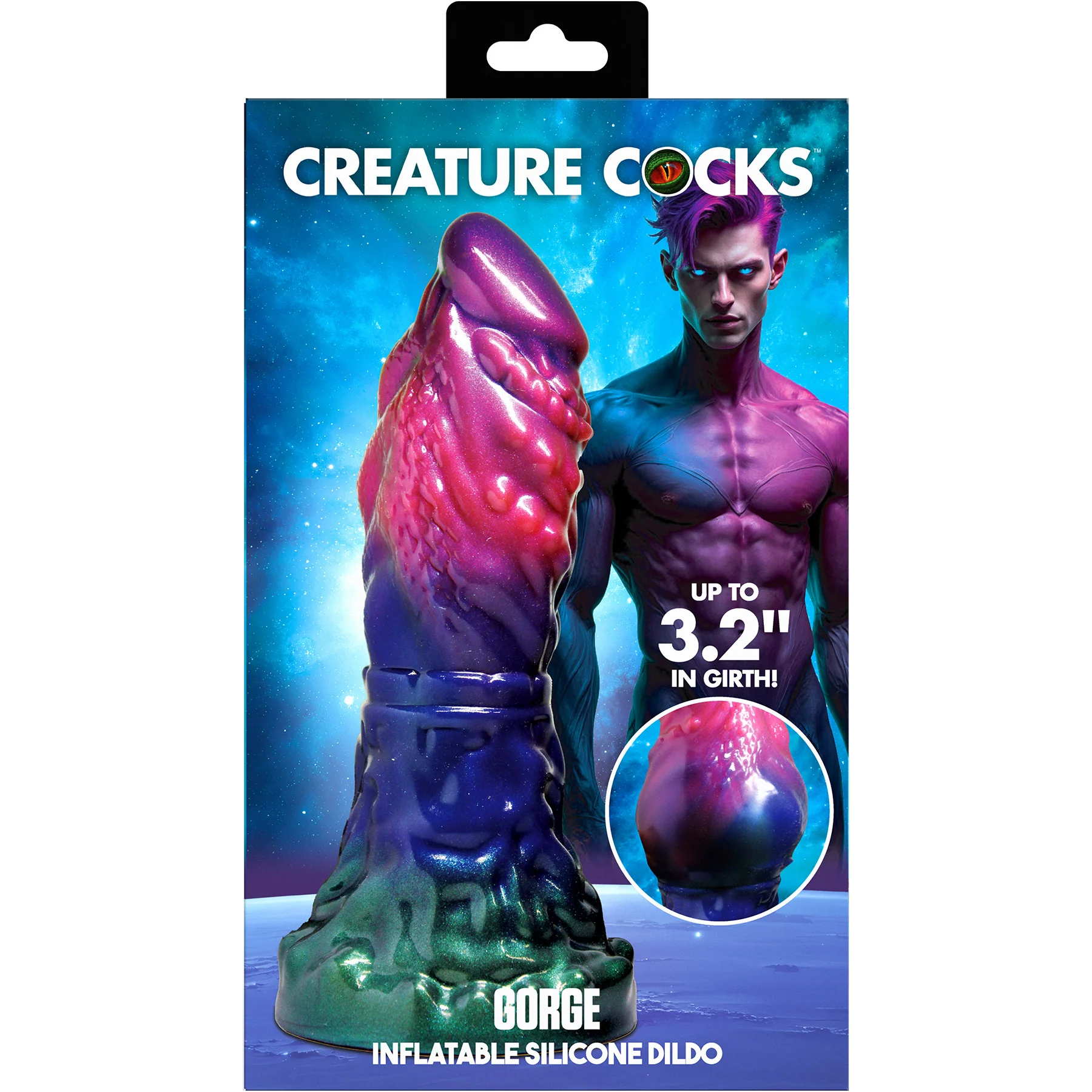 Gorge 8" Inflatable Silicone Dildo By Creature Cocks - Image 9