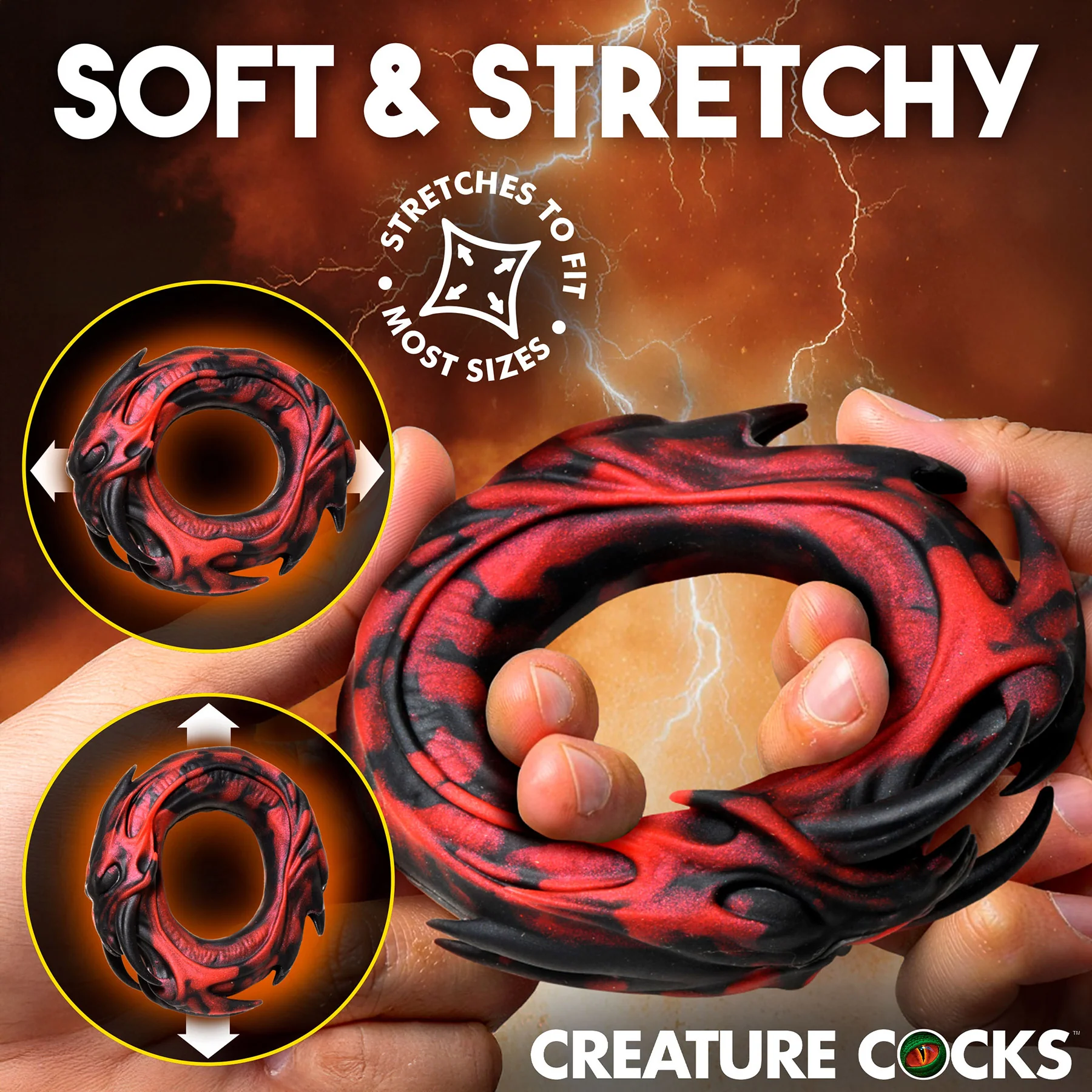 Hell Fang Demon Inspired Silicone Cock Ring By Creature Cocks - Image 2