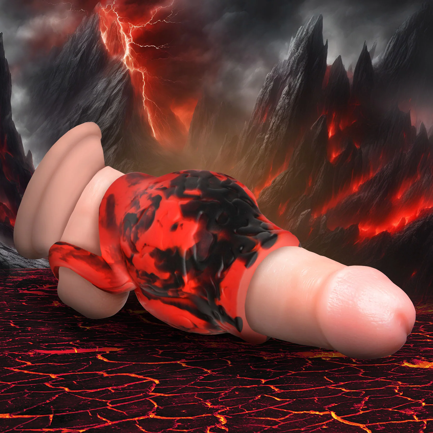 Hell Hound Silicone Penis Sleeve & Ball Stretcher By Creature Cocks - Image 11