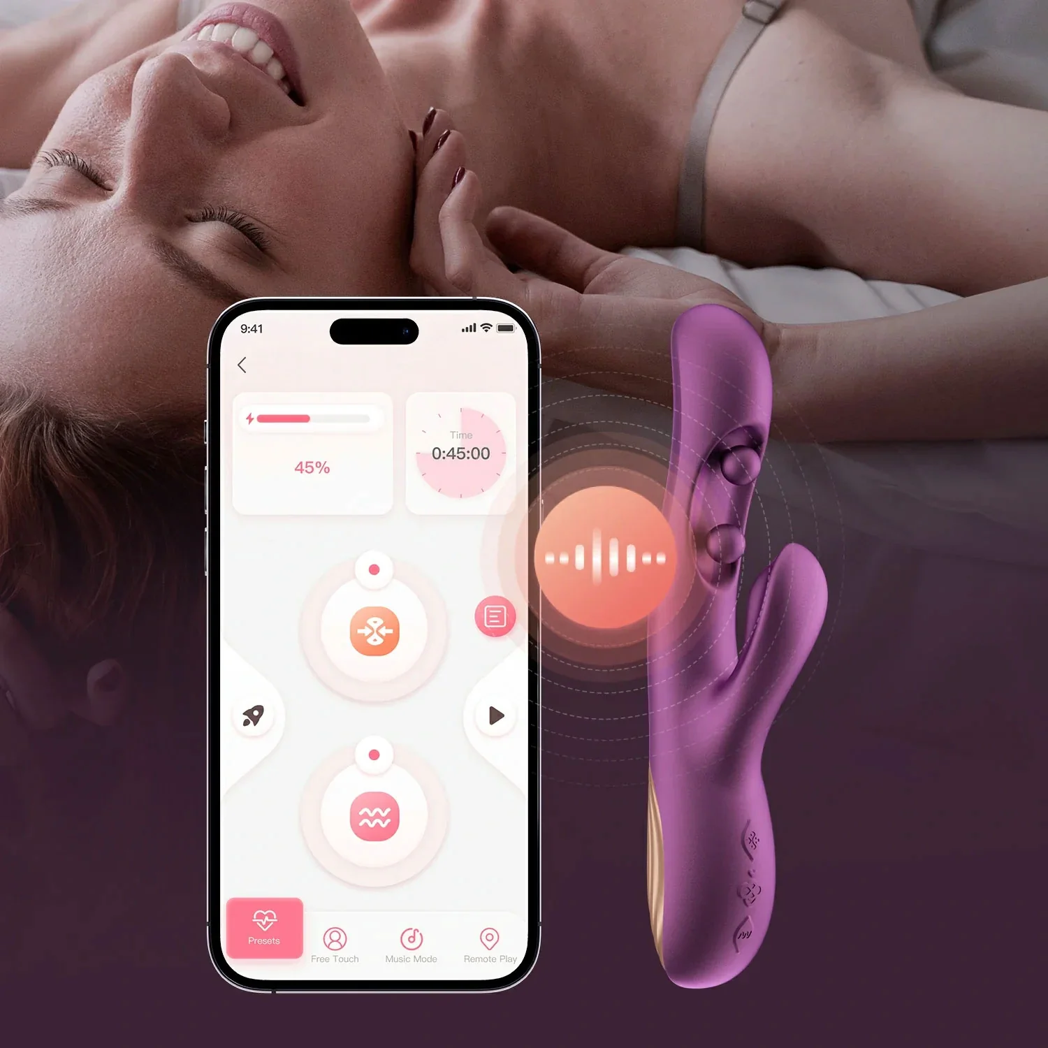 Honey Play Box GEM Pressure Sensing App Enabled Twin Balls Rabbit Vibrator - Image 14