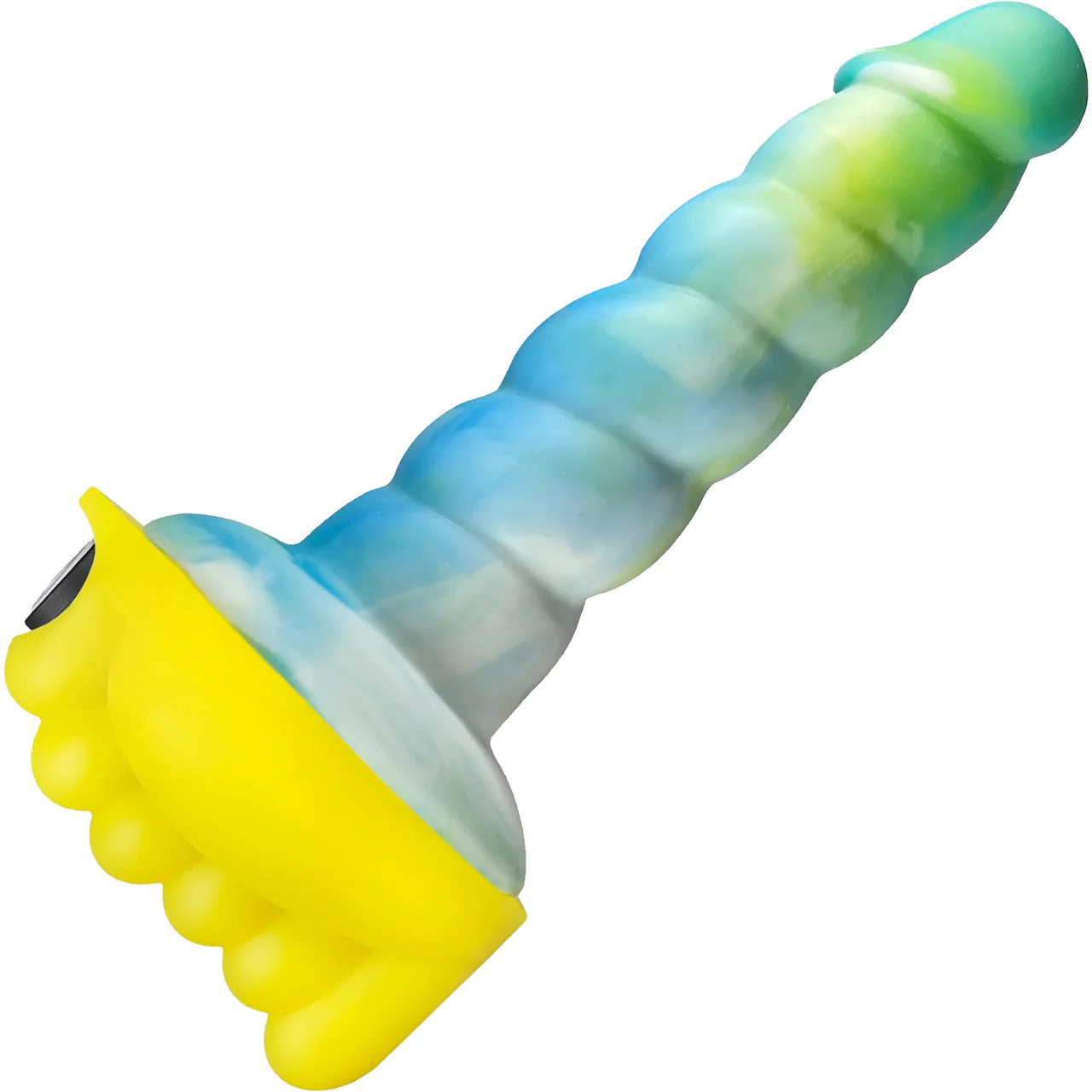 Honeybunch Soft Silicone Dildo Base with Vibe Pocket for Harness Play By Banana Pants - Sunshine - Image 4