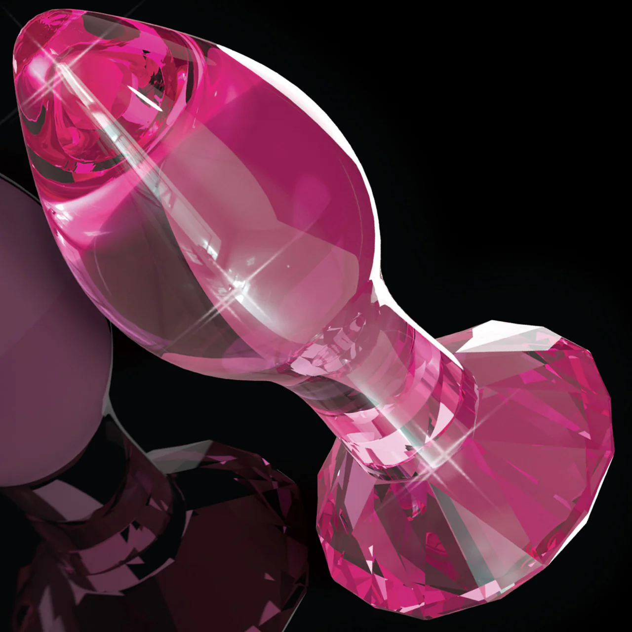 Icicles No. 79 Pink Glass Anal Plug With Faceted Base - Image 3