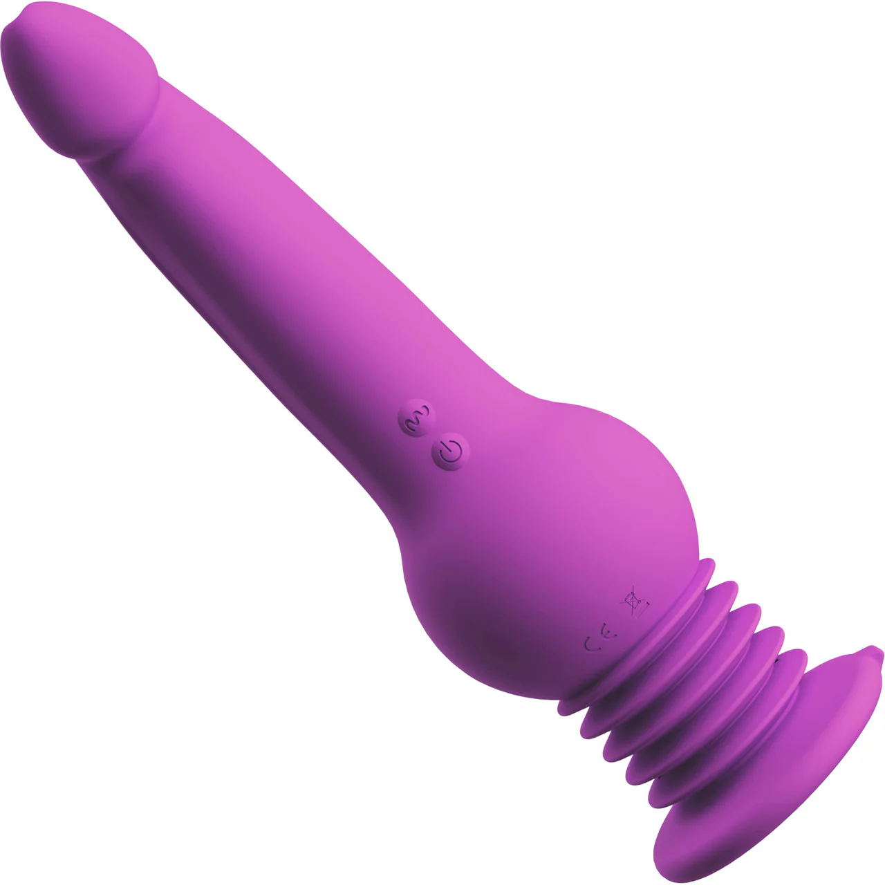 Impressions New York Gyro-Quake Rechargeable Thumping Vibrating Silicone Dildo By Blush - Purple - Image 2