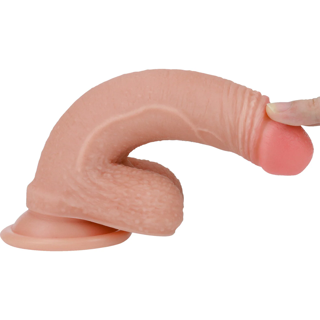 Imrik Small 5" Realistic Dual Density Platinum Silicone Dildo With Suction Cup & Balls By Pleasure Engine - Image 4