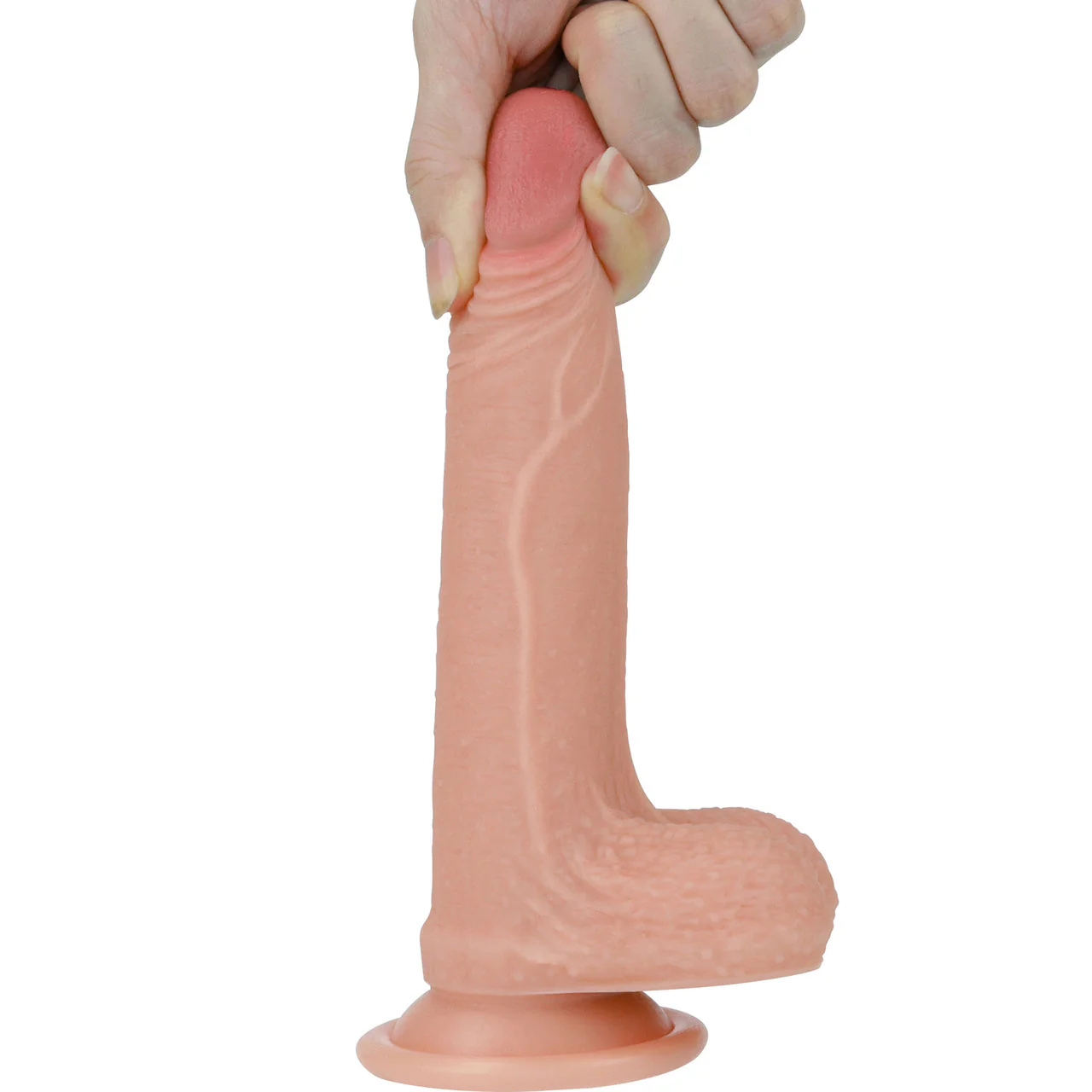 Imrik Small 5" Realistic Dual Density Platinum Silicone Dildo With Suction Cup & Balls By Pleasure Engine - Image 9