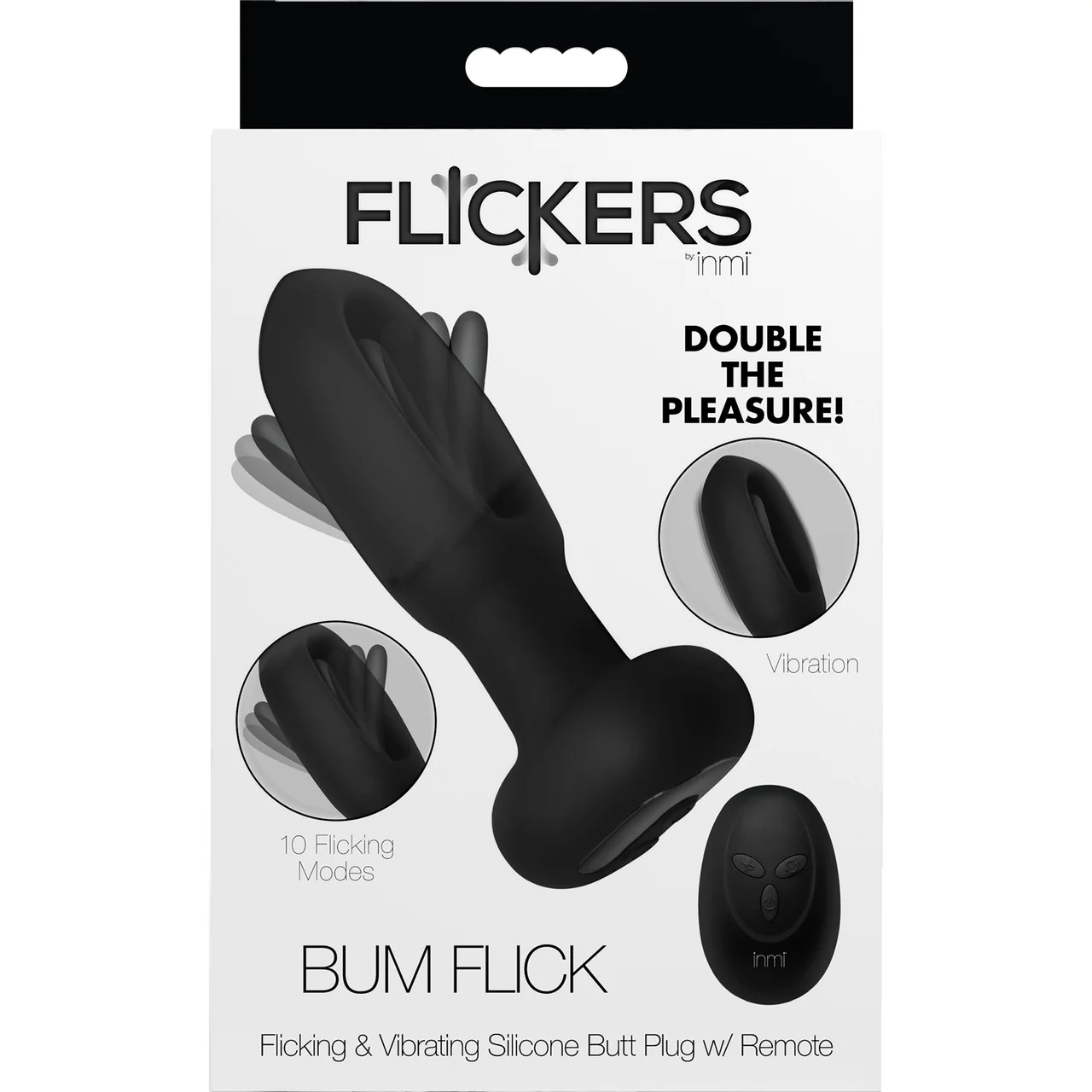 INMI Flickers Bum Flick Rechargeable Silicone Flicking & Vibrating Butt Plug With Remote - Black - Image 15