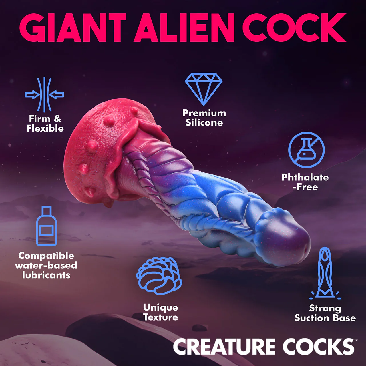 Intruder Alien 9" Silicone Suction Cup Dildo By Creature Cocks - Image 18
