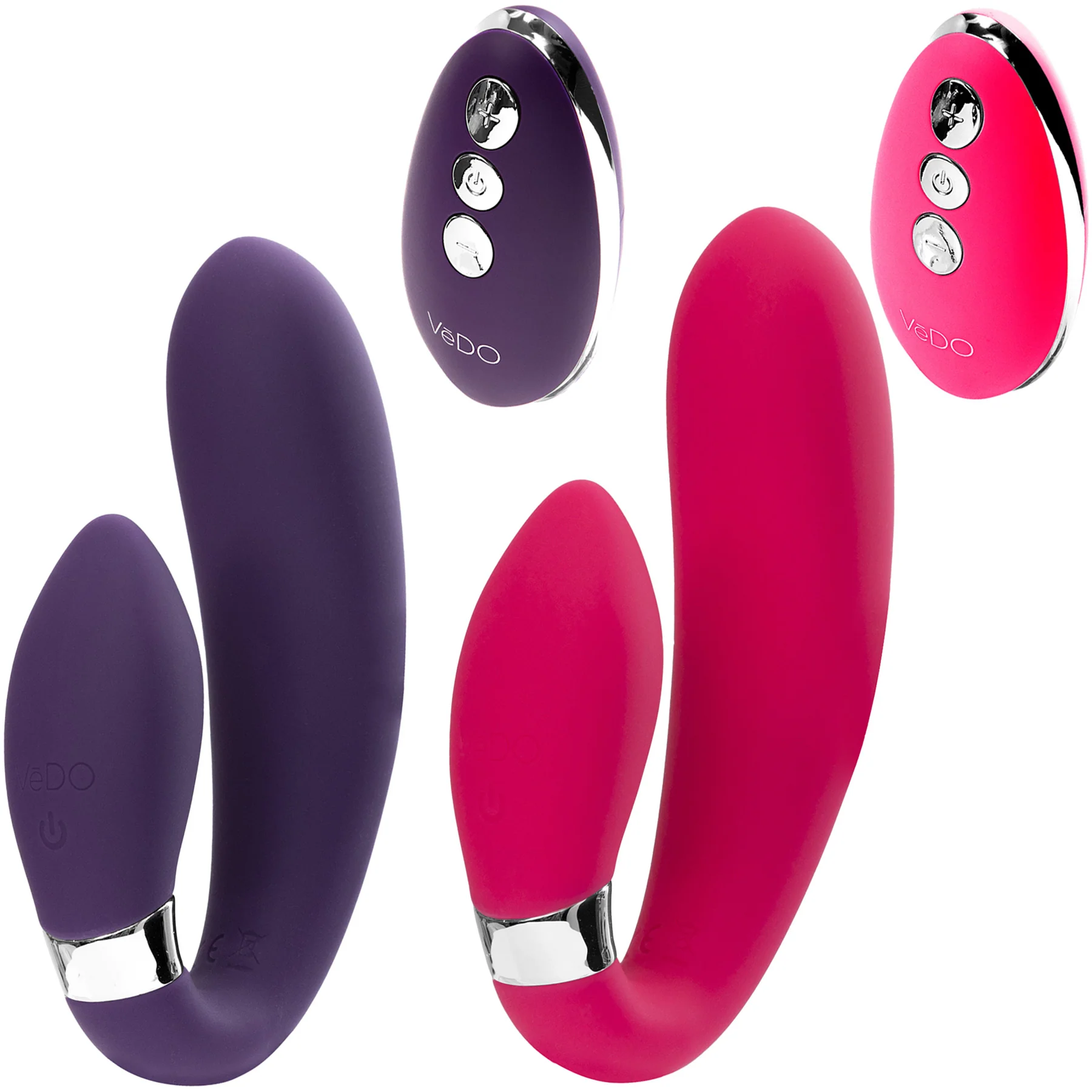 Jeni C-Shaped Silicone Dual Stimulation Vibrator With Remote By VeDO - Image 10