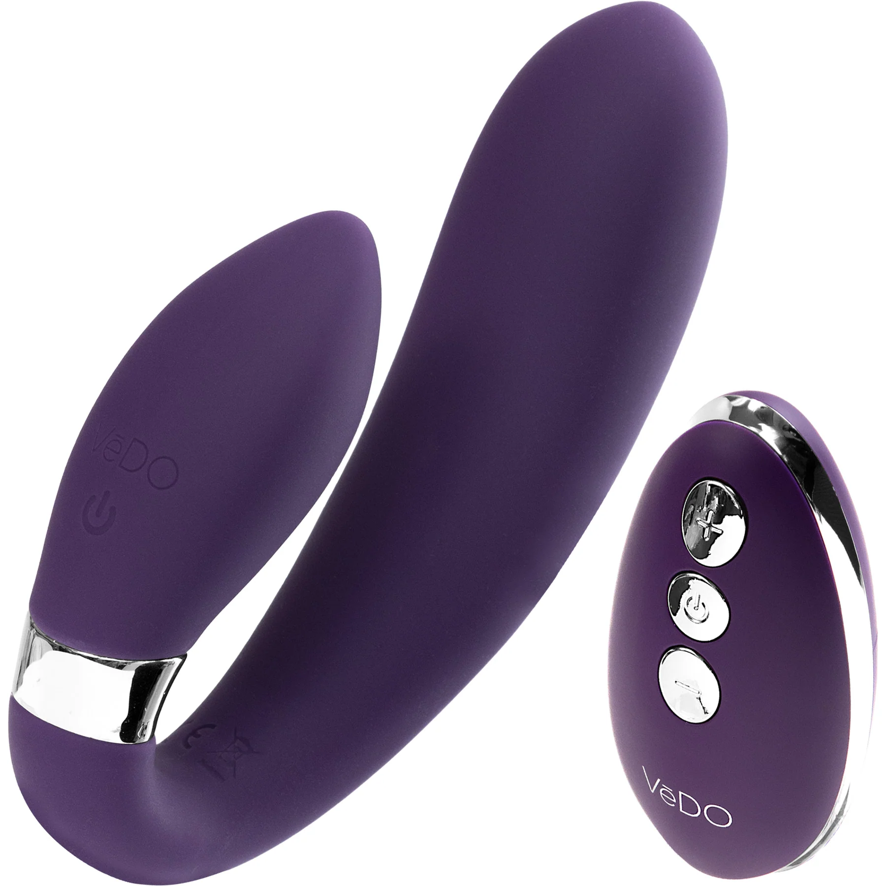 Jeni C-Shaped Silicone Dual Stimulation Vibrator With Remote By VeDO - Image 3