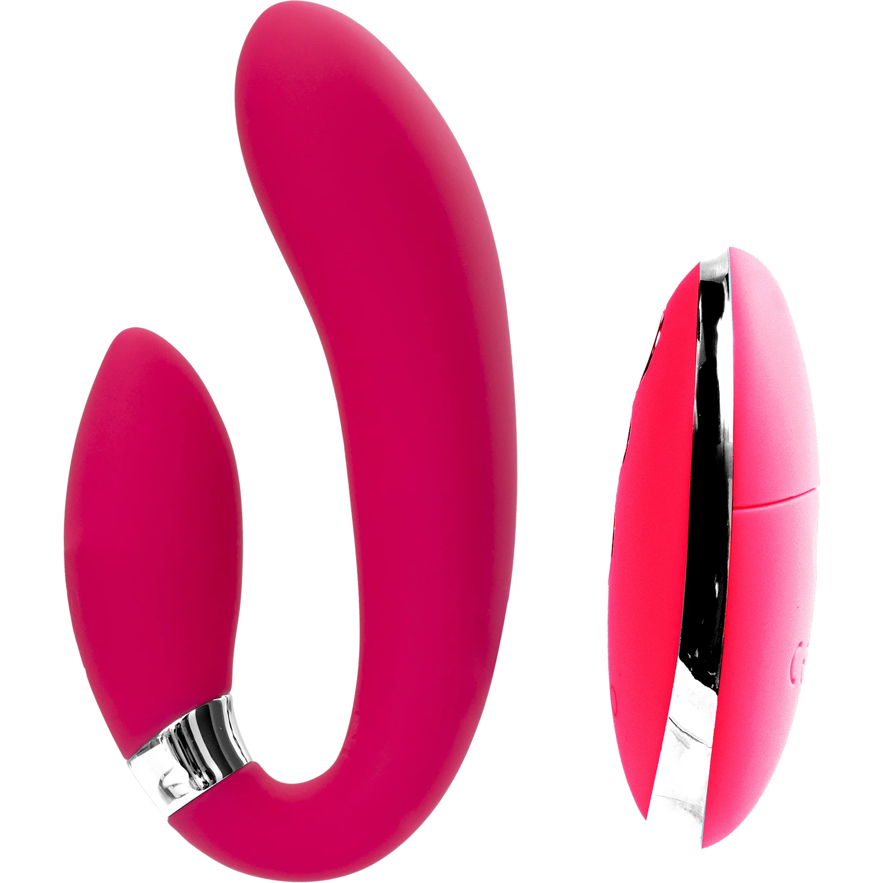 Jeni C-Shaped Silicone Dual Stimulation Vibrator With Remote By VeDO - Image 7