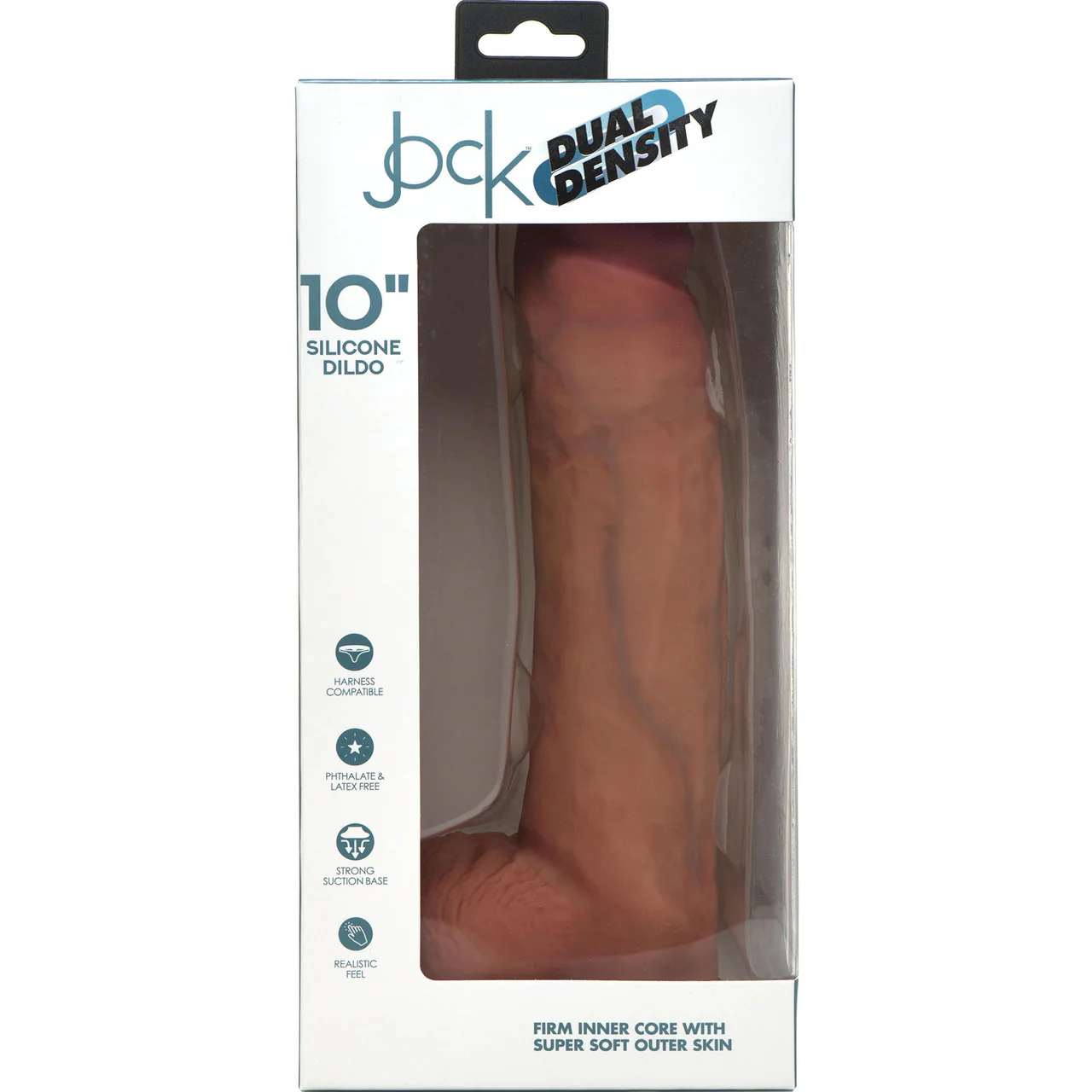 Jock Dual Density 10" Realistic Silicone Suction Cup Dildo With Balls - Vanilla - Image 6