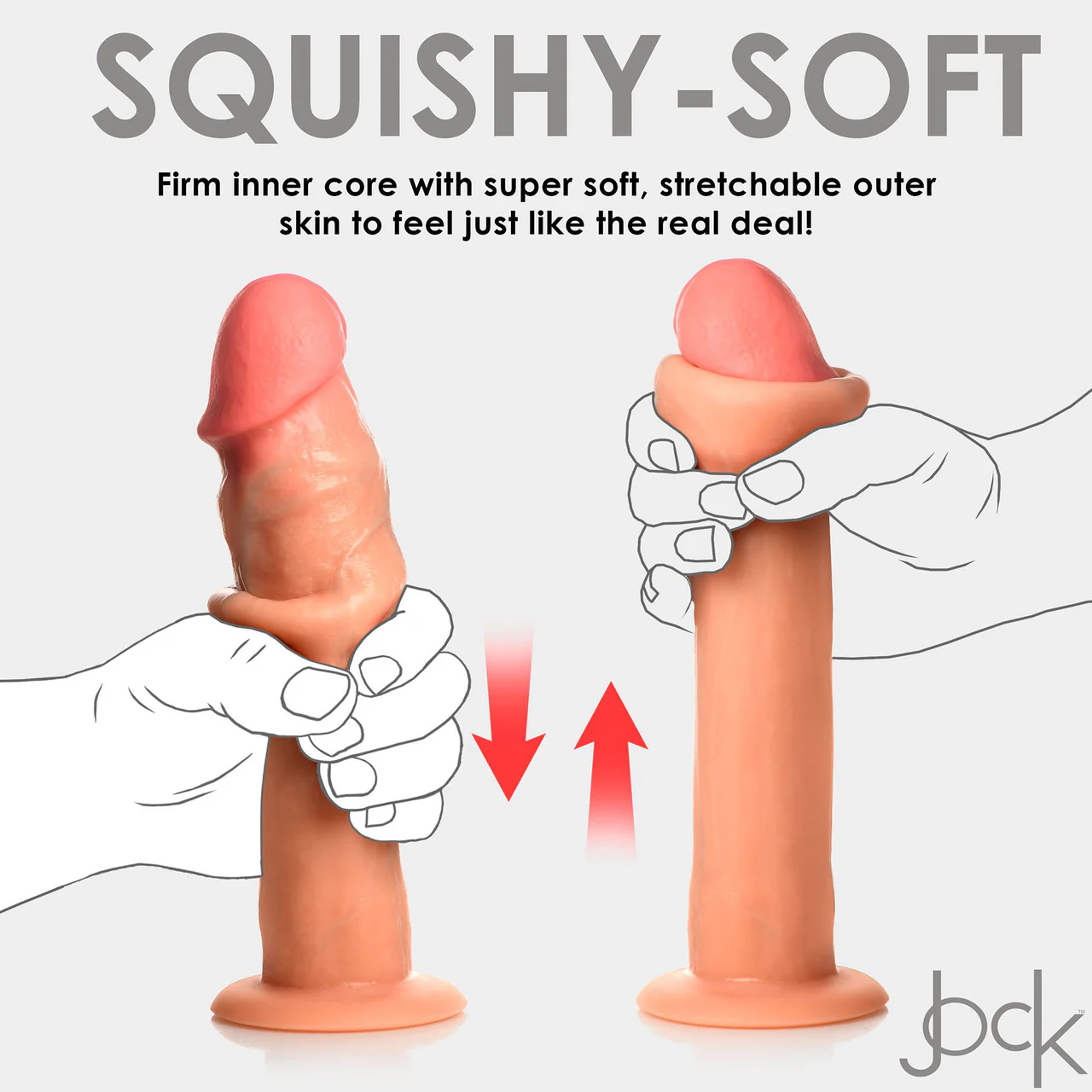 Jock Dual Density 8.5" Real Skin Realistic Silicone Suction Cup Dildo - Vanilla - Image 17