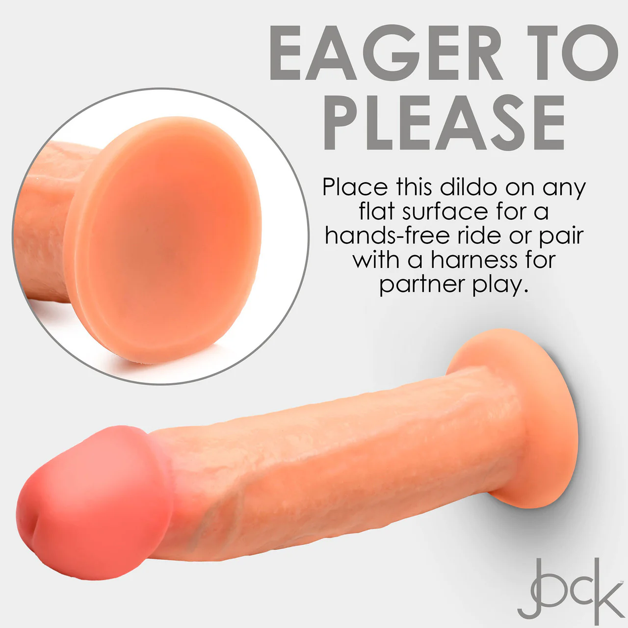 Jock Dual Density 8.5" Real Skin Realistic Silicone Suction Cup Dildo - Vanilla - Image 20
