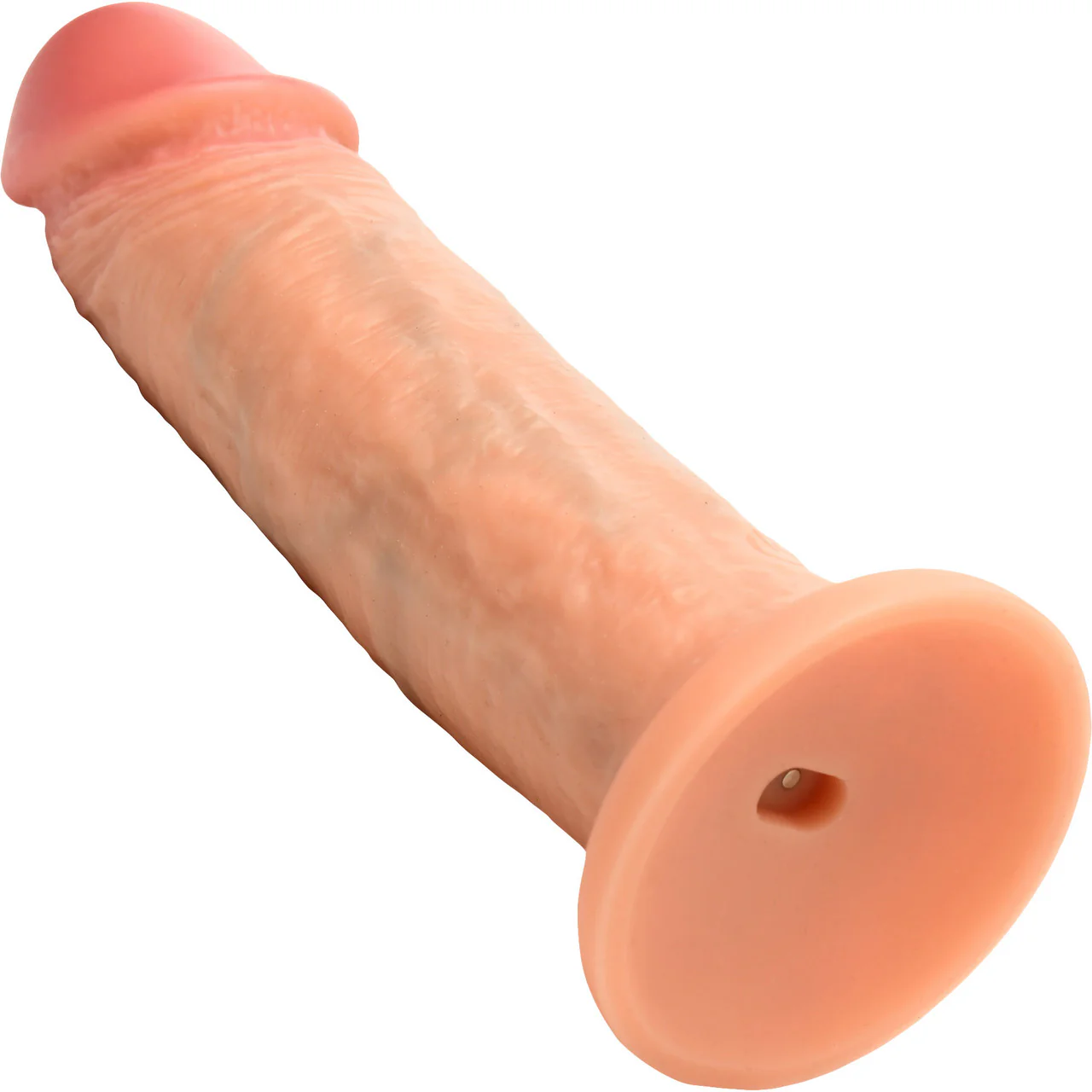 Jock Dual Density 8" Real Skin Rechargeable Vibrating Realistic Silicone Suction Cup Dildo - Vanilla - Image 9