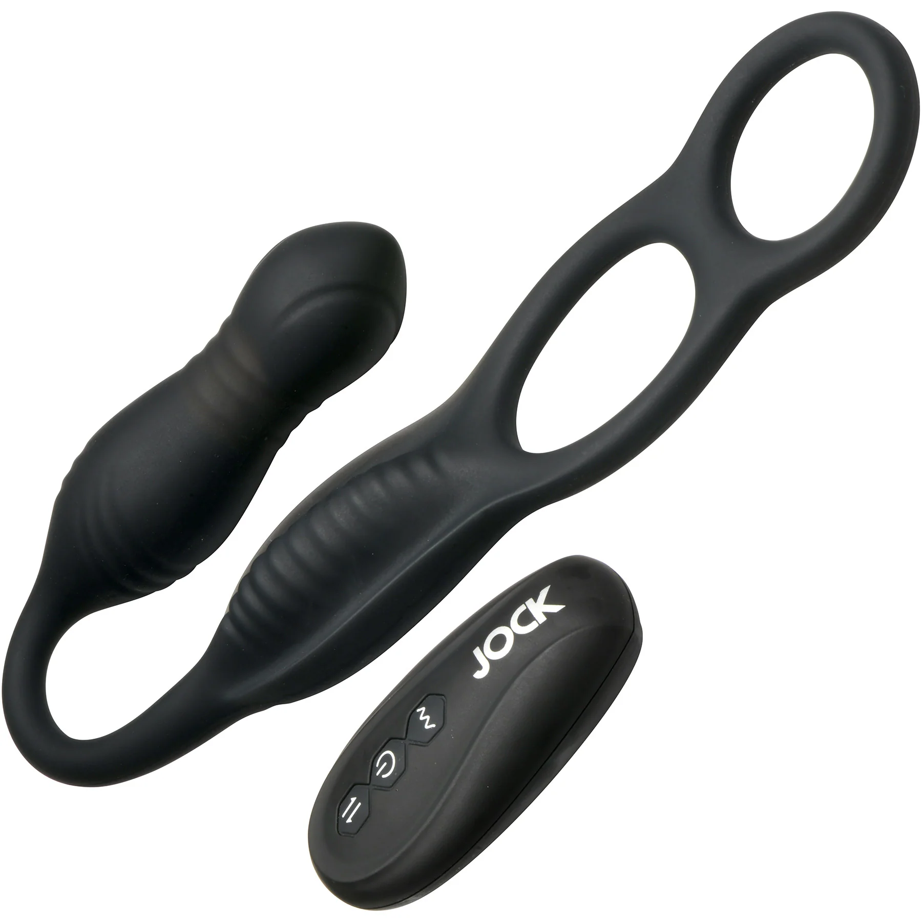 Jock Hyper Thrusting & Vibrating Anal Plug With Cock Ring With Remote