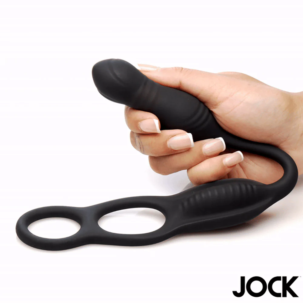 Jock Hyper Thrusting & Vibrating Anal Plug With Cock Ring With Remote - Image 9