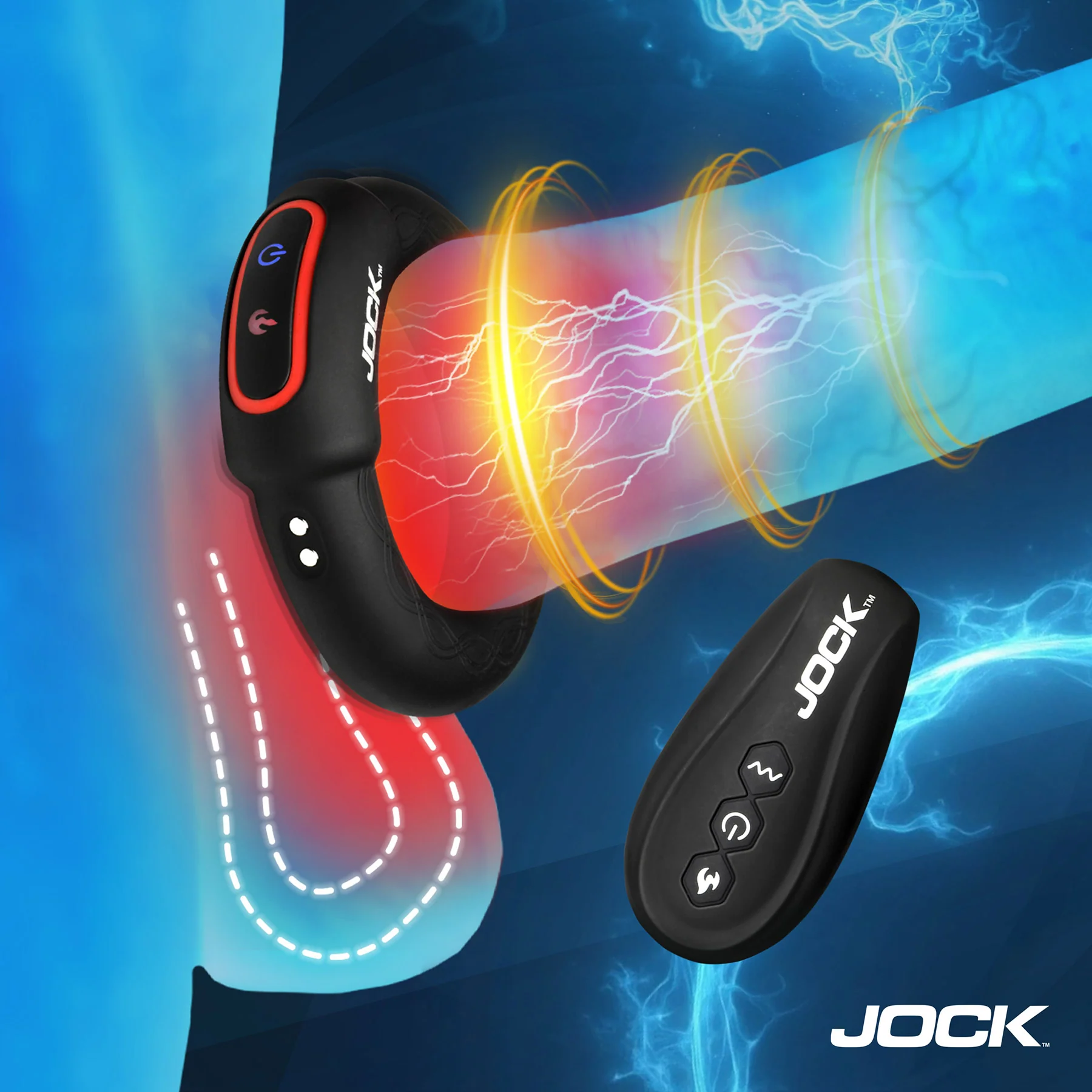 Jock Rumbler Vibrating & Warming Rechargeable Cock Ring With Remote - Image 10