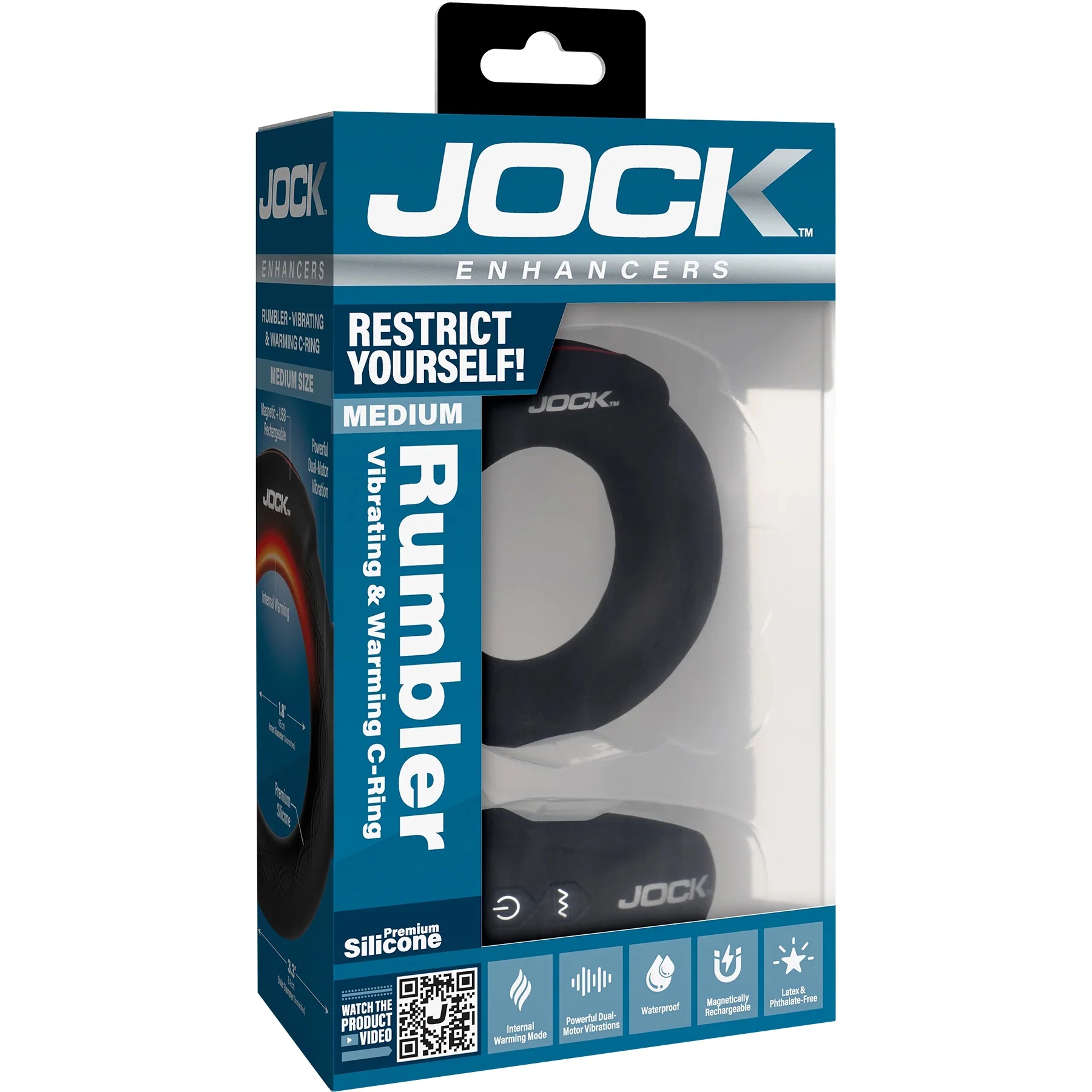 Jock Rumbler Vibrating & Warming Rechargeable Cock Ring With Remote - Image 17