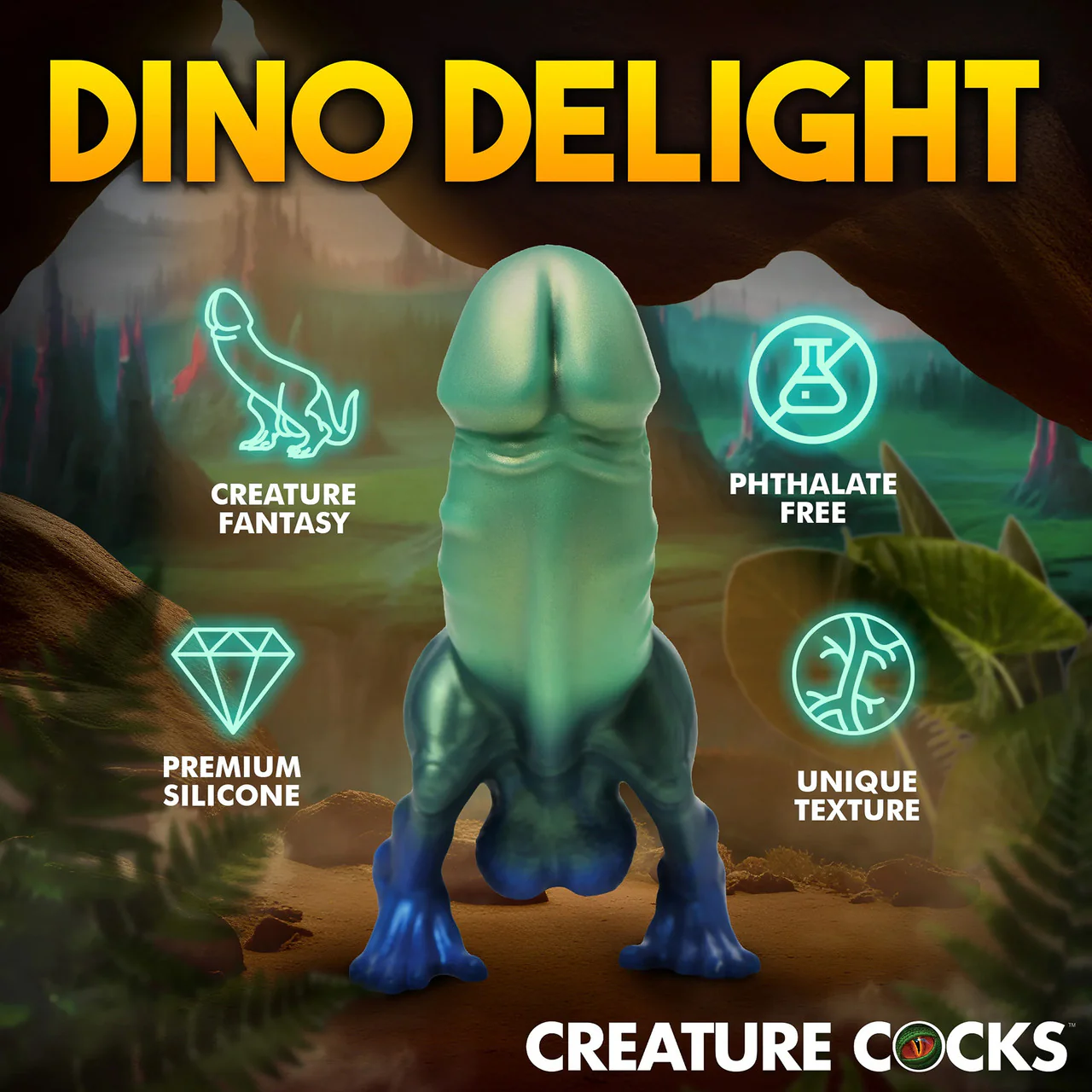 Jurassic Cock 10" Dinosaur Silicone Dildo By Creature Cocks - Image 10