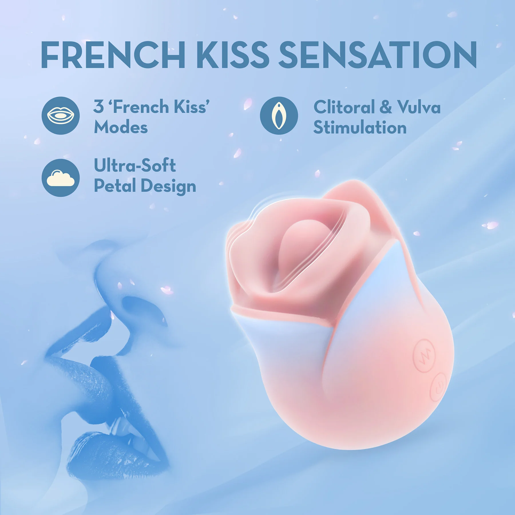 Kissing Rose Rechargeable Silicone Clitoral Stimulator By Blush - Image 2