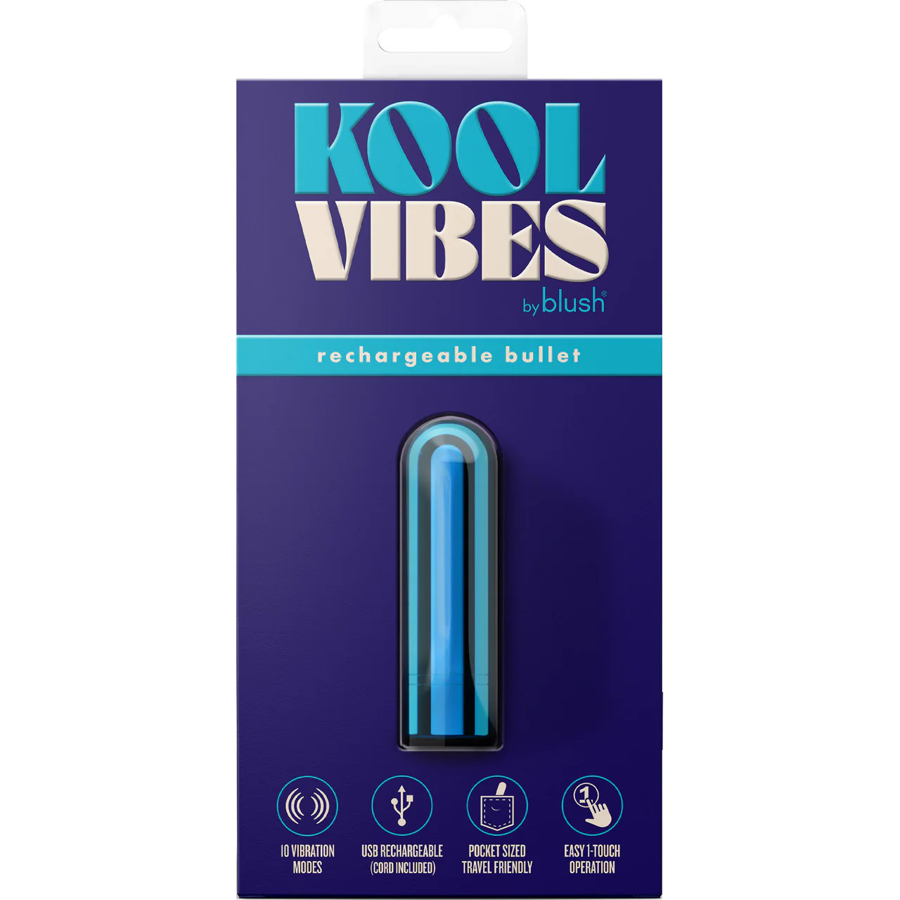 Kool Vibes Rechargeable Mini Bullet Vibrator By Blush - Blueberry - Image 9