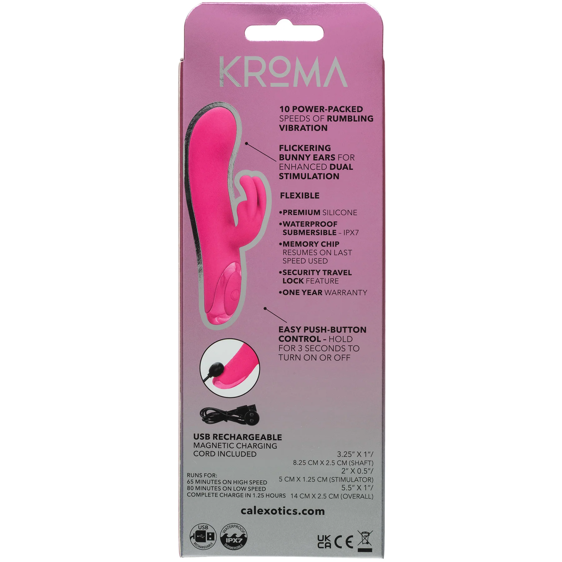 Kroma Turbo "G" Bunny Silicone Rabbit Style Vibrator By CalExotics - Image 9