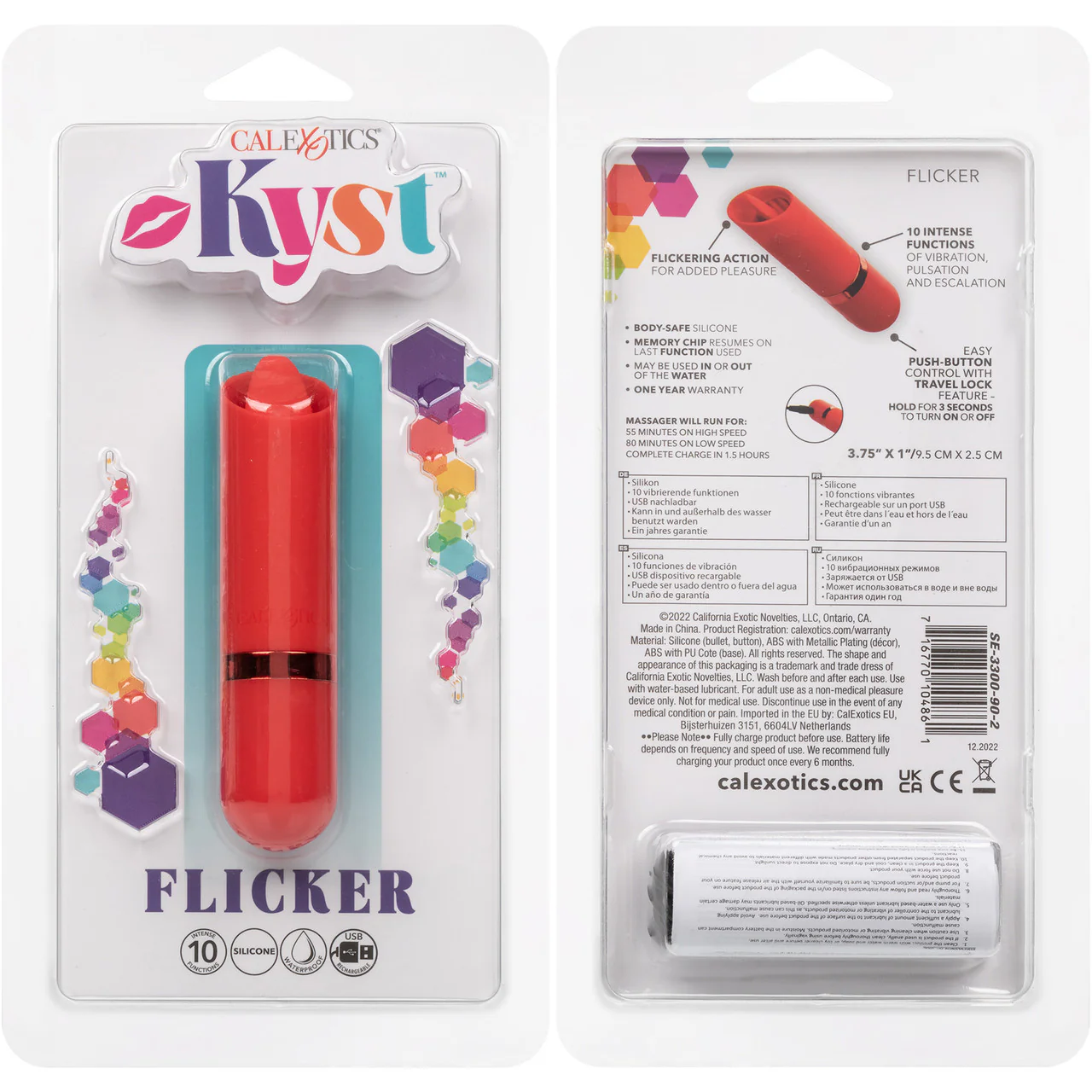 Kyst Flicker Tongue Powerful Waterproof Rechargeable Bullet Vibrator By CalExotics - Red - Image 14