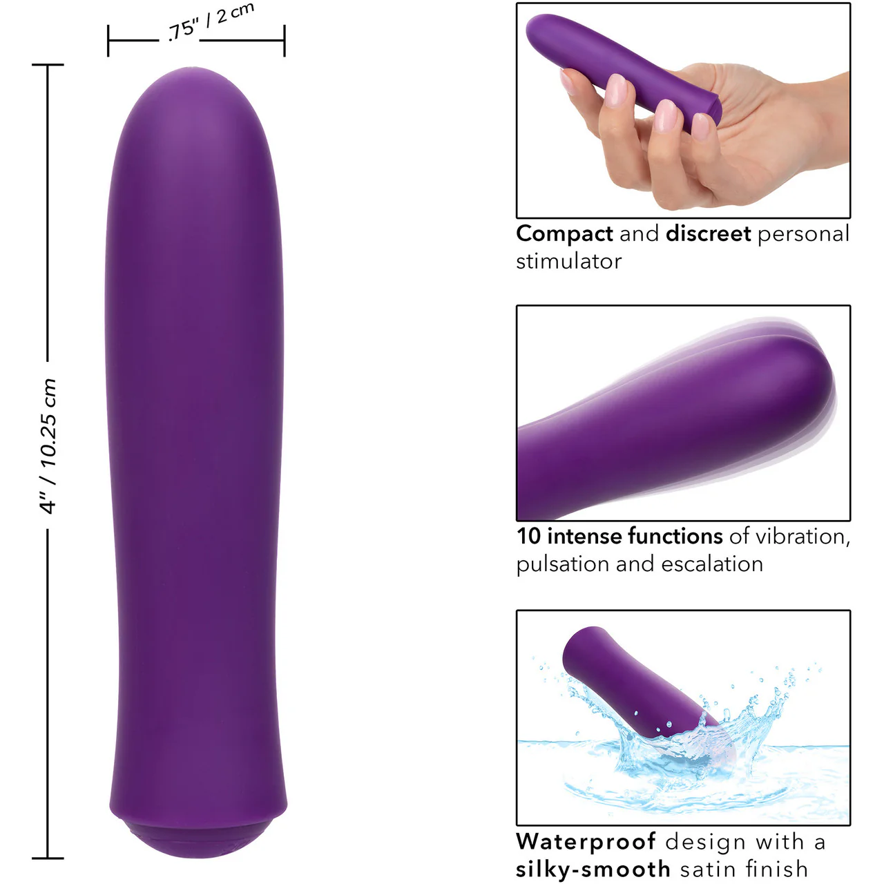 Kyst T.C.B. Taking Care of Business Powerful Waterproof Rechargeable Bullet Vibrator By CalExotics - Purple - Image 8