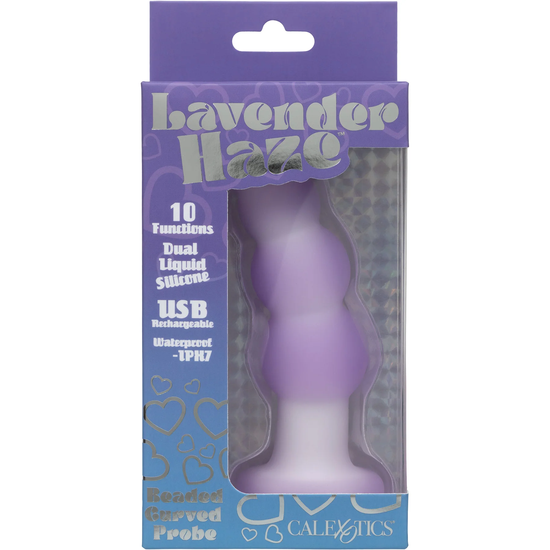 Lavender Haze™ Beaded Curved Vibrating Silicone Probe - Image 3