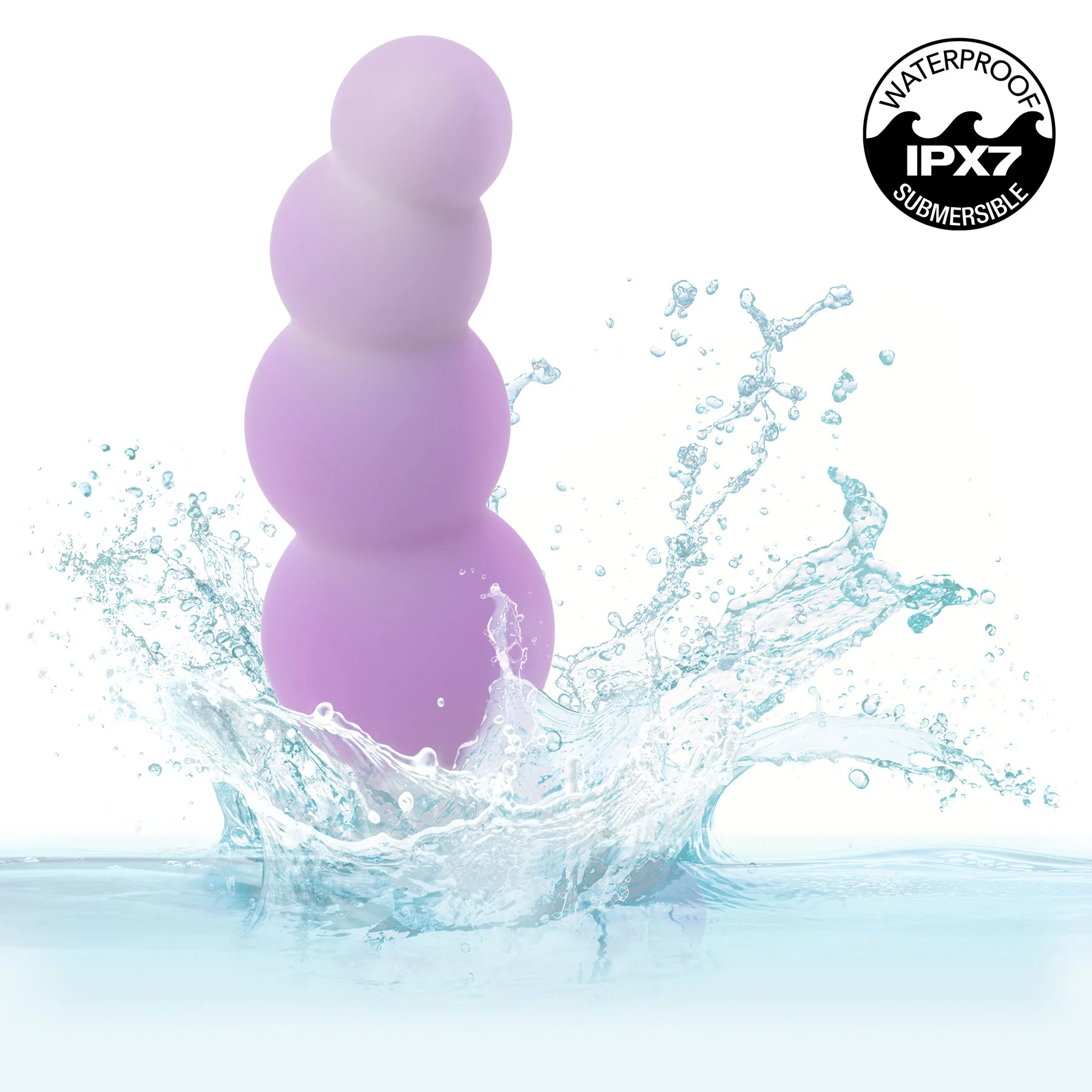 Lavender Haze™ Beaded Curved Vibrating Silicone Probe - Image 4
