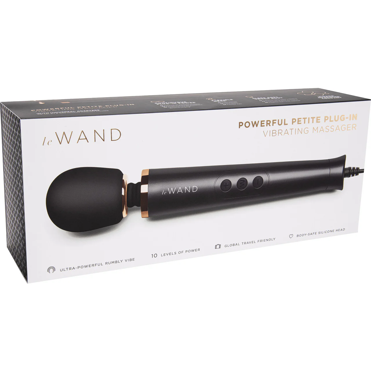 Le Wand Powerful Petite Plug-In Vibrating Body Massager - Black - Image 7