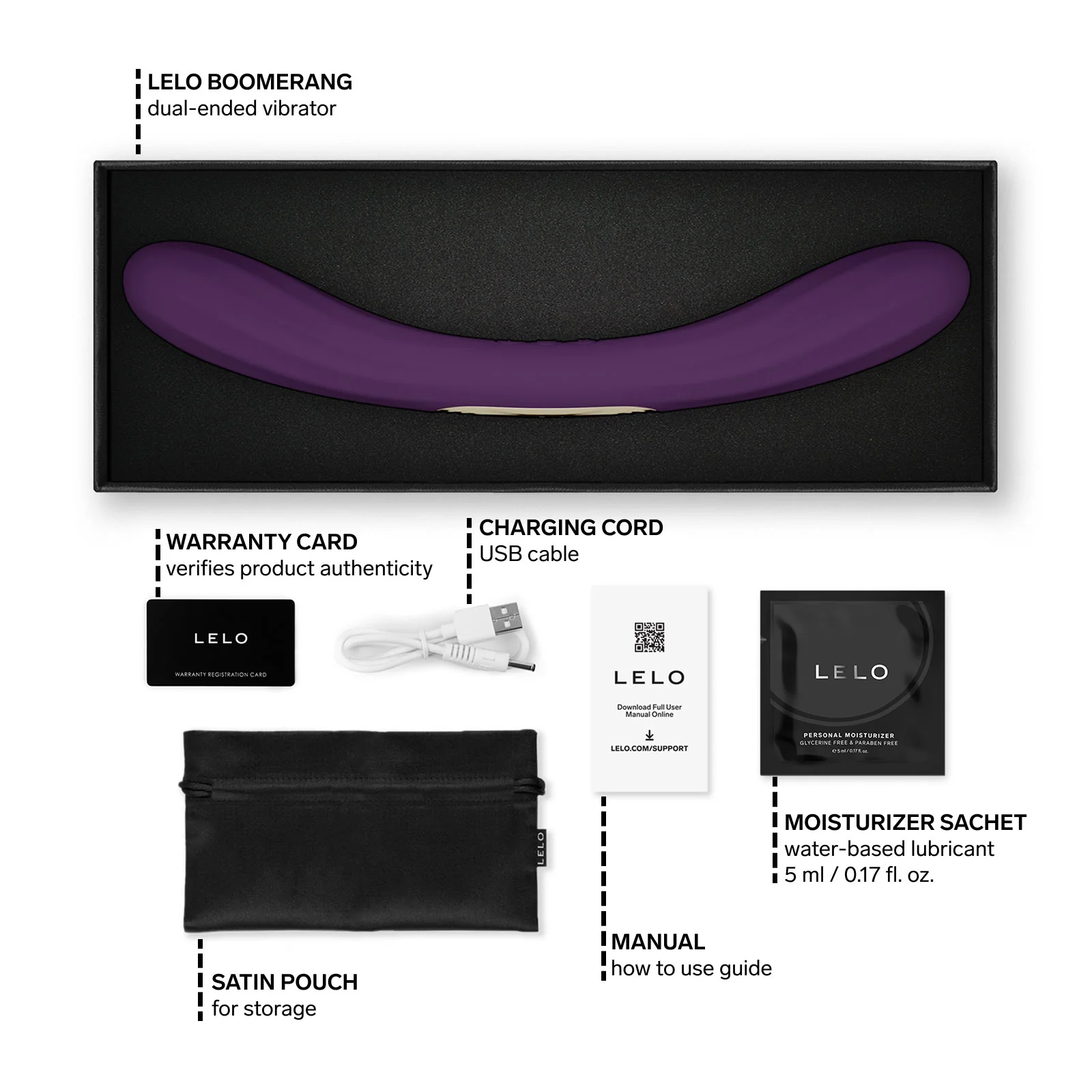 LELO BOOMERANG™ Premium Double Ended Silicone Vibrator For Couples - Image 26