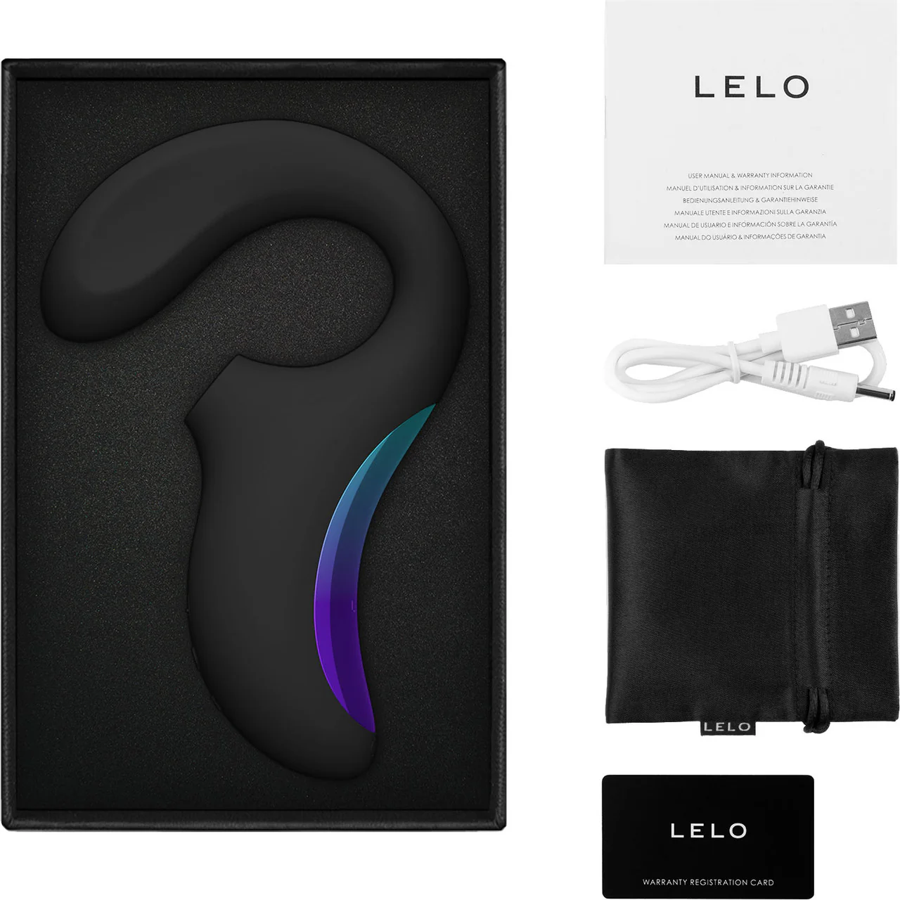 LELO ENIGMA Wave Rechargeable Silicone Multi Stimulation Pressure Wave Vibrator - Black - Image 3