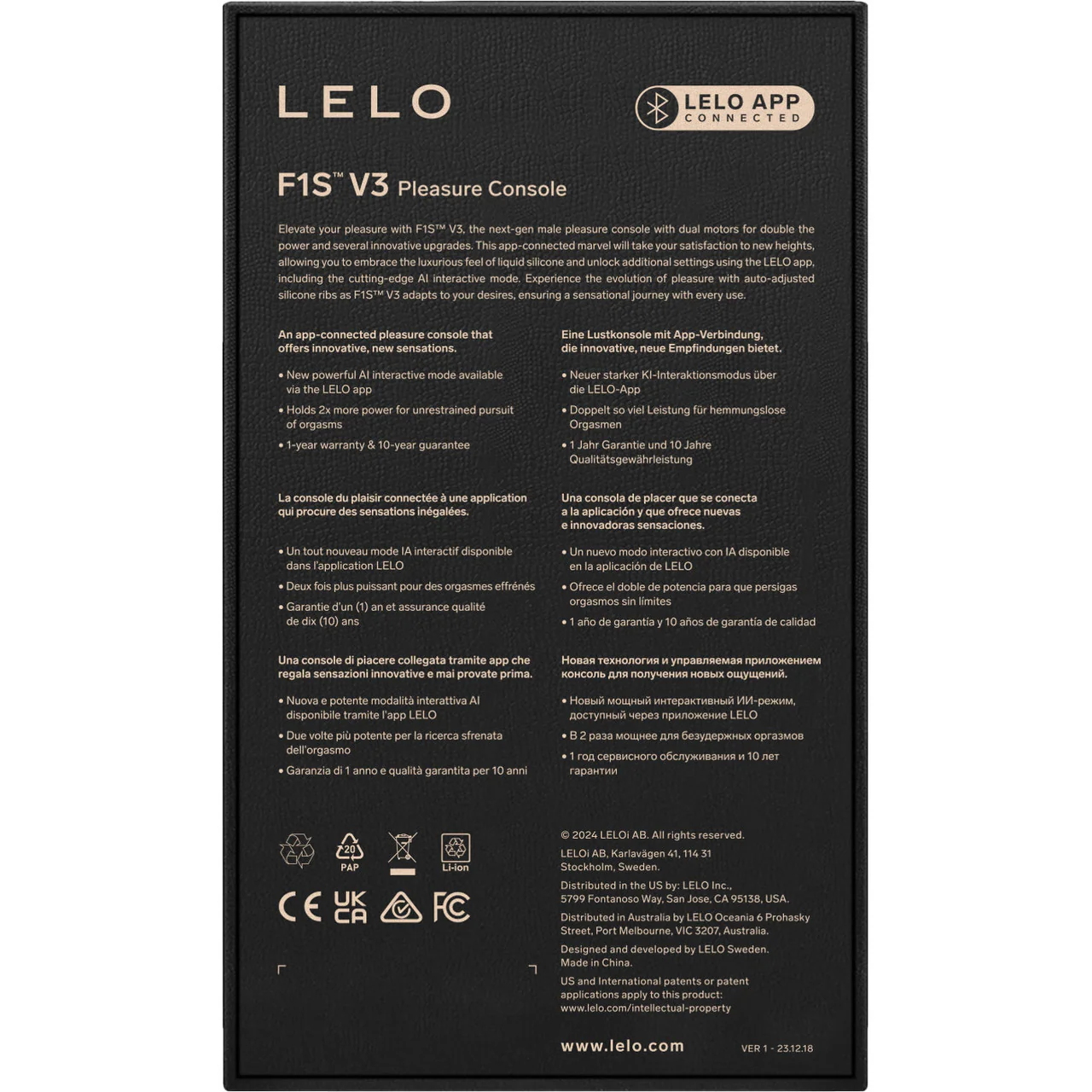 LELO F1S V3 Pleasure Console AI App Enabled Silicone Pulsing & Vibrating Penis Masturbator - Red - Image 8