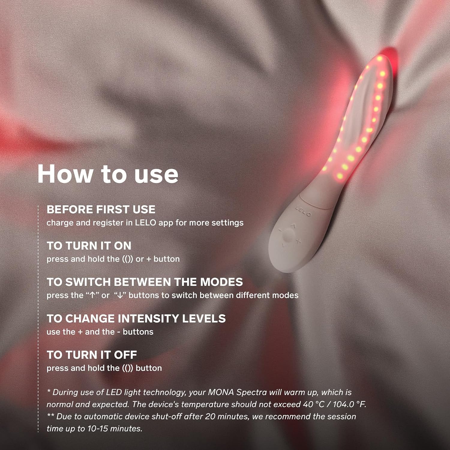 LELO MONA™ Spectra Red Light Therapy Intimate Wellness Massager - Image 4