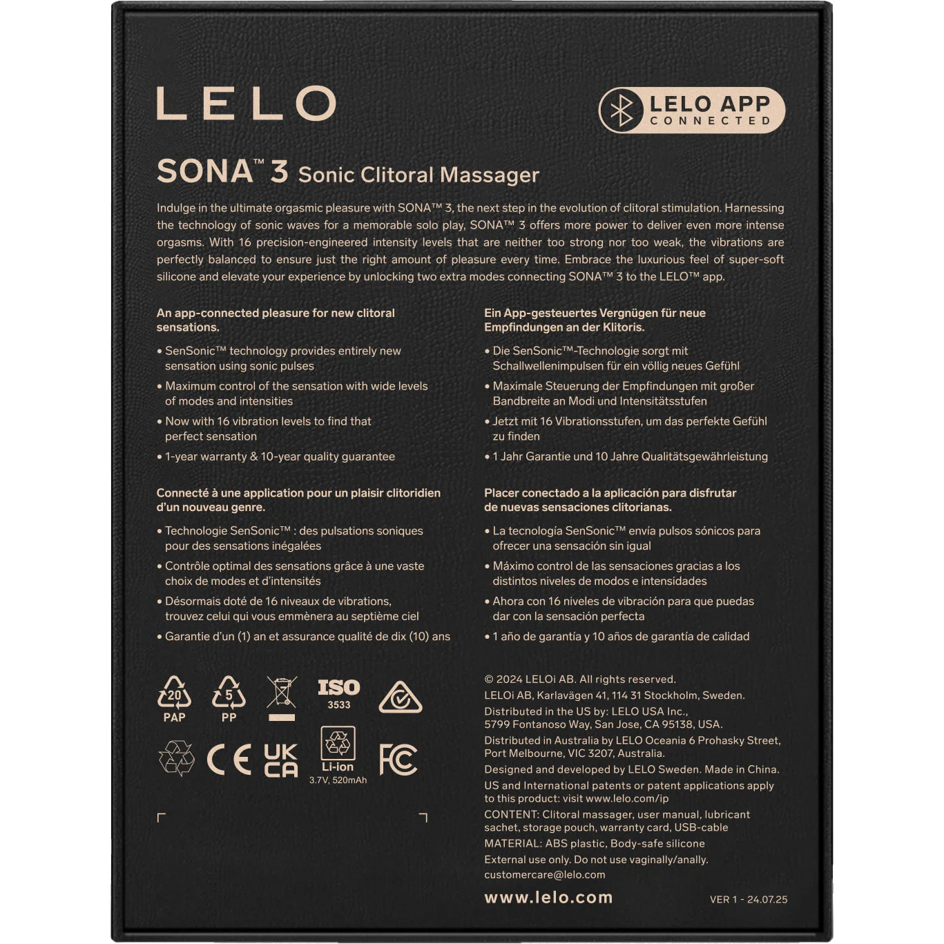 LELO SONAâ„¢ 3 Waterproof Rechargeable Sonic Clitoral Massager - Image 19